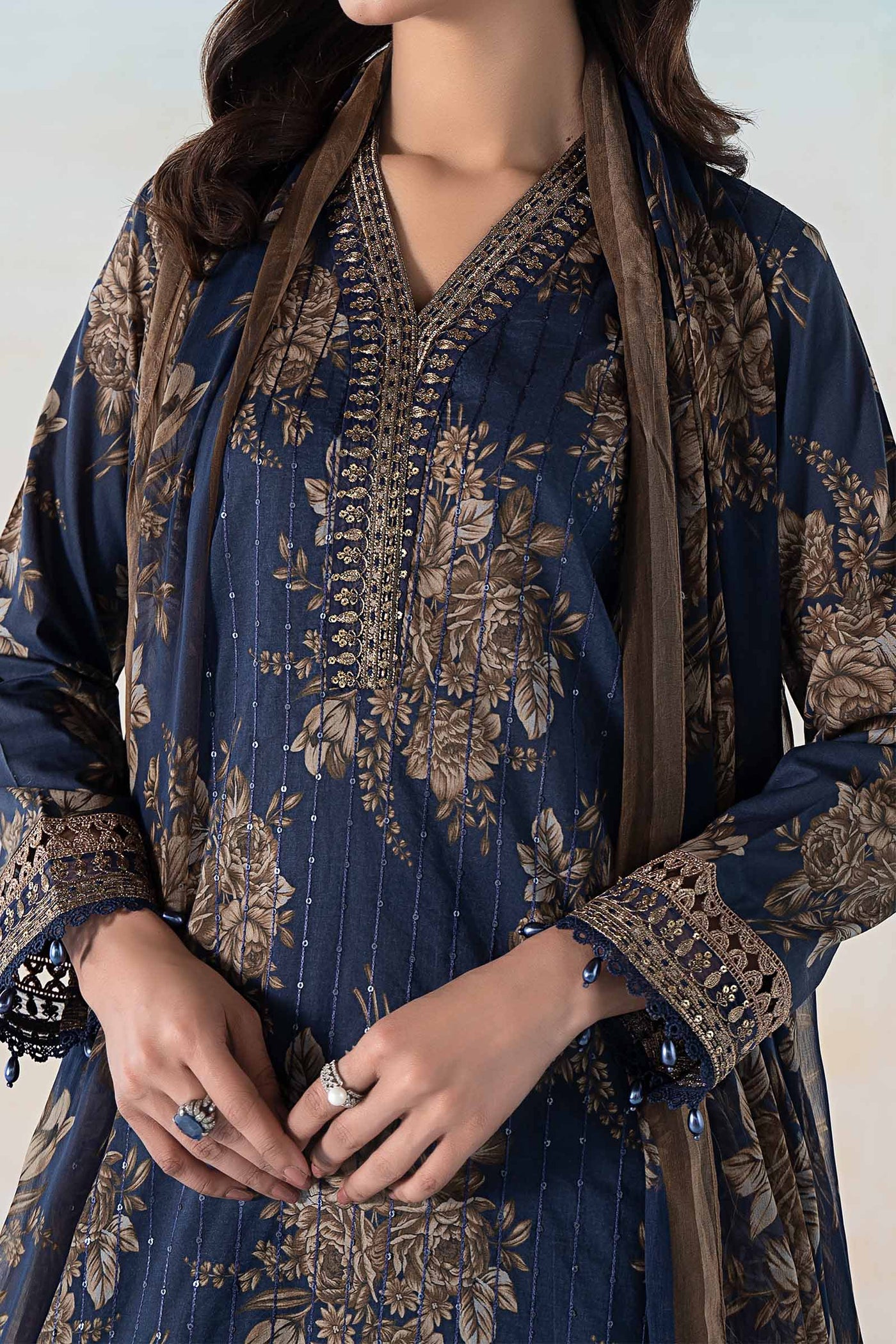 3 PIECE PRINTED LAWN SUIT | MPS-2110-B