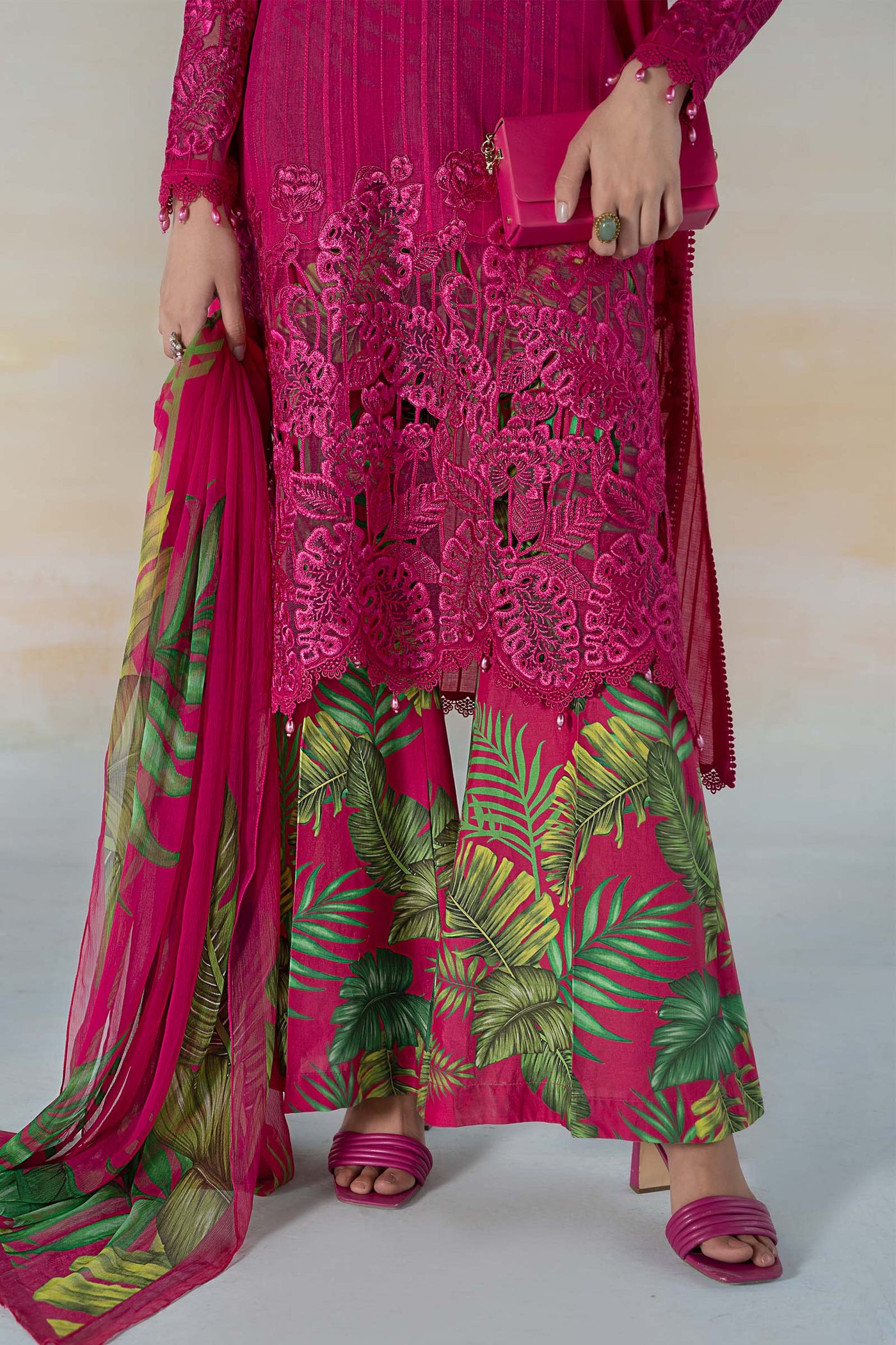 3 PIECE PRINTED DOBBY LAWN SUIT | MPS-2101-B