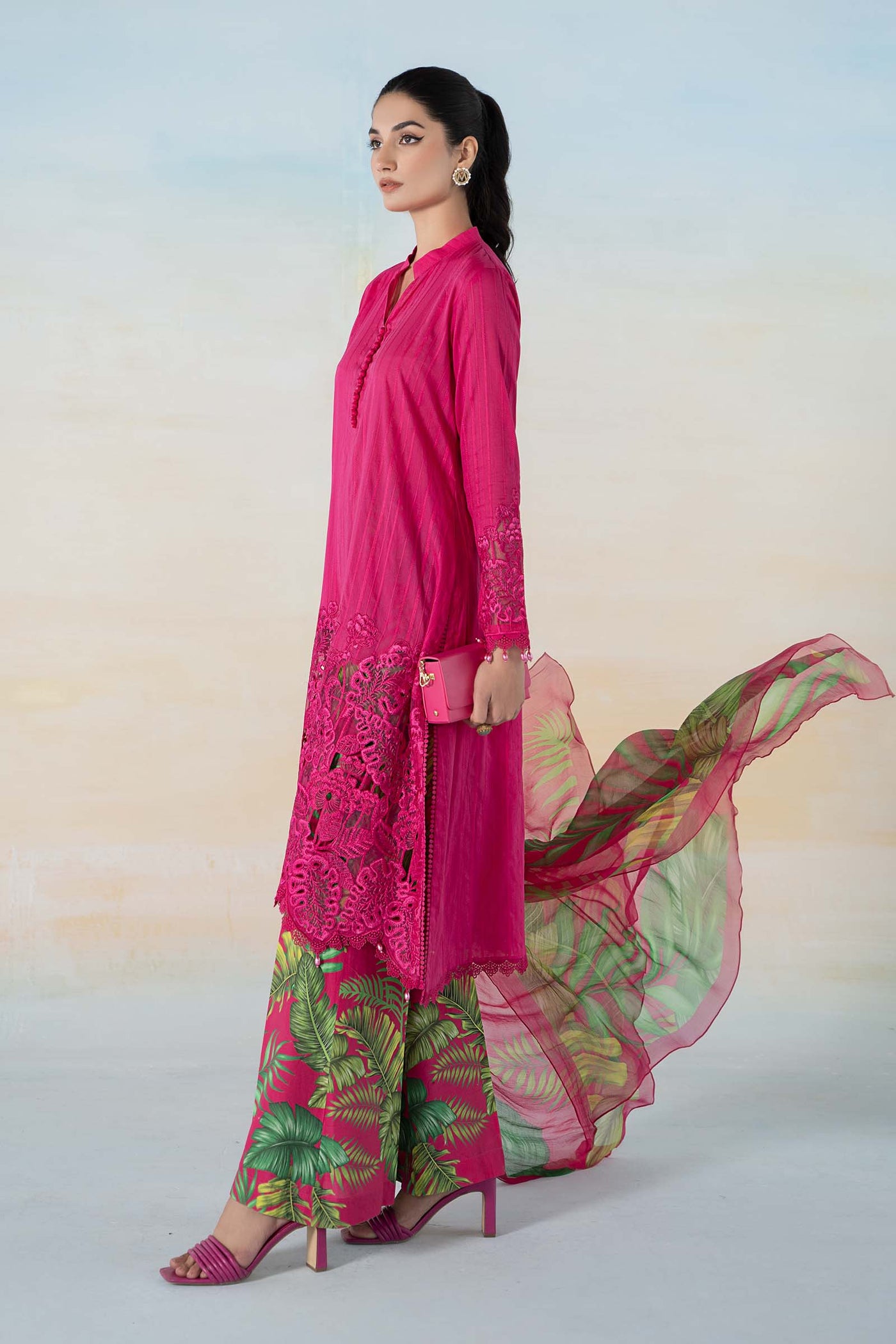 3 PIECE PRINTED DOBBY LAWN SUIT | MPS-2101-B
