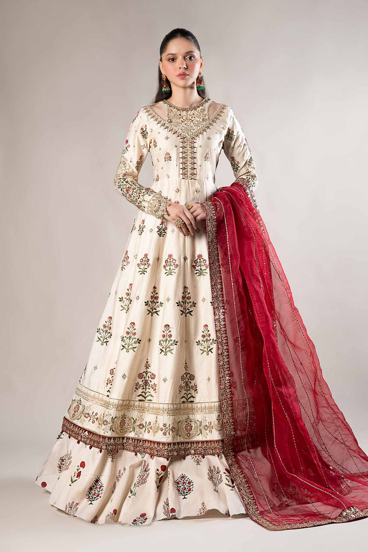 3 Piece Embroidered Cotton Satin Suit | CSS-801 All Products CSS0801-SML-IRY