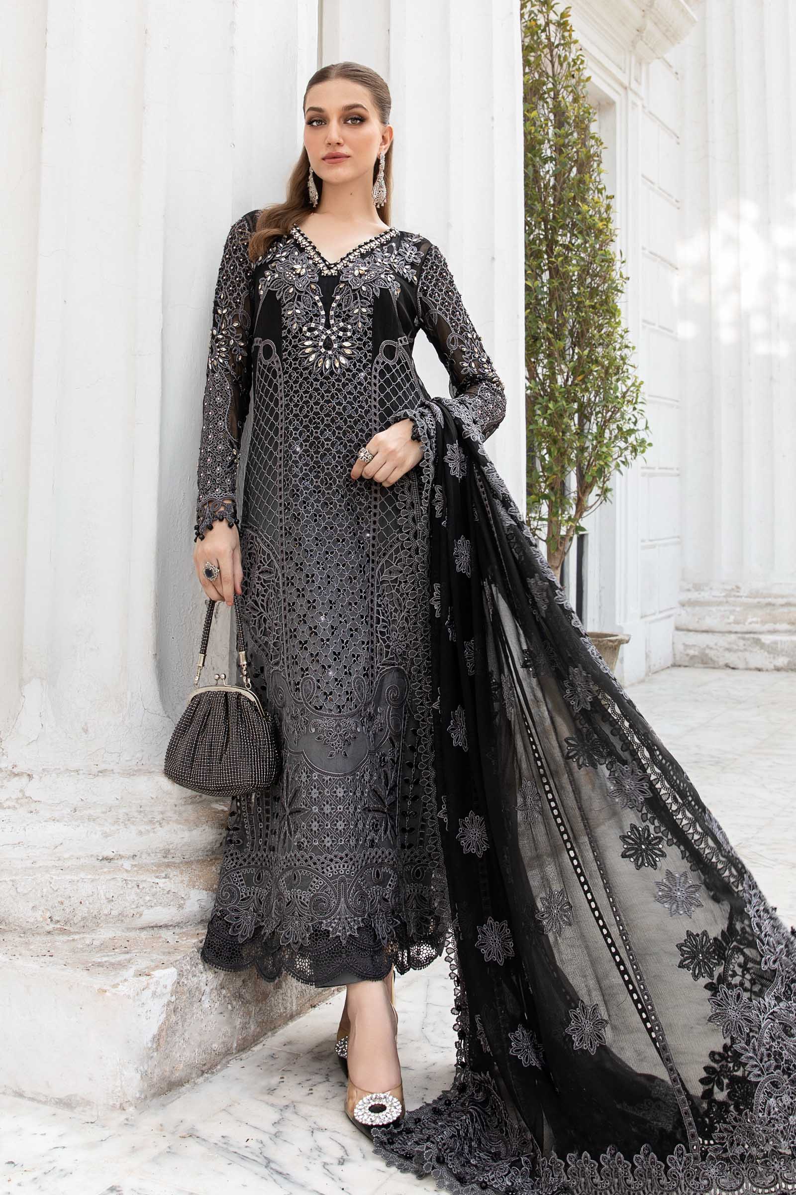 Unstitched Embroidered Chiffon Suit | MPC-24-101 – Maria.B