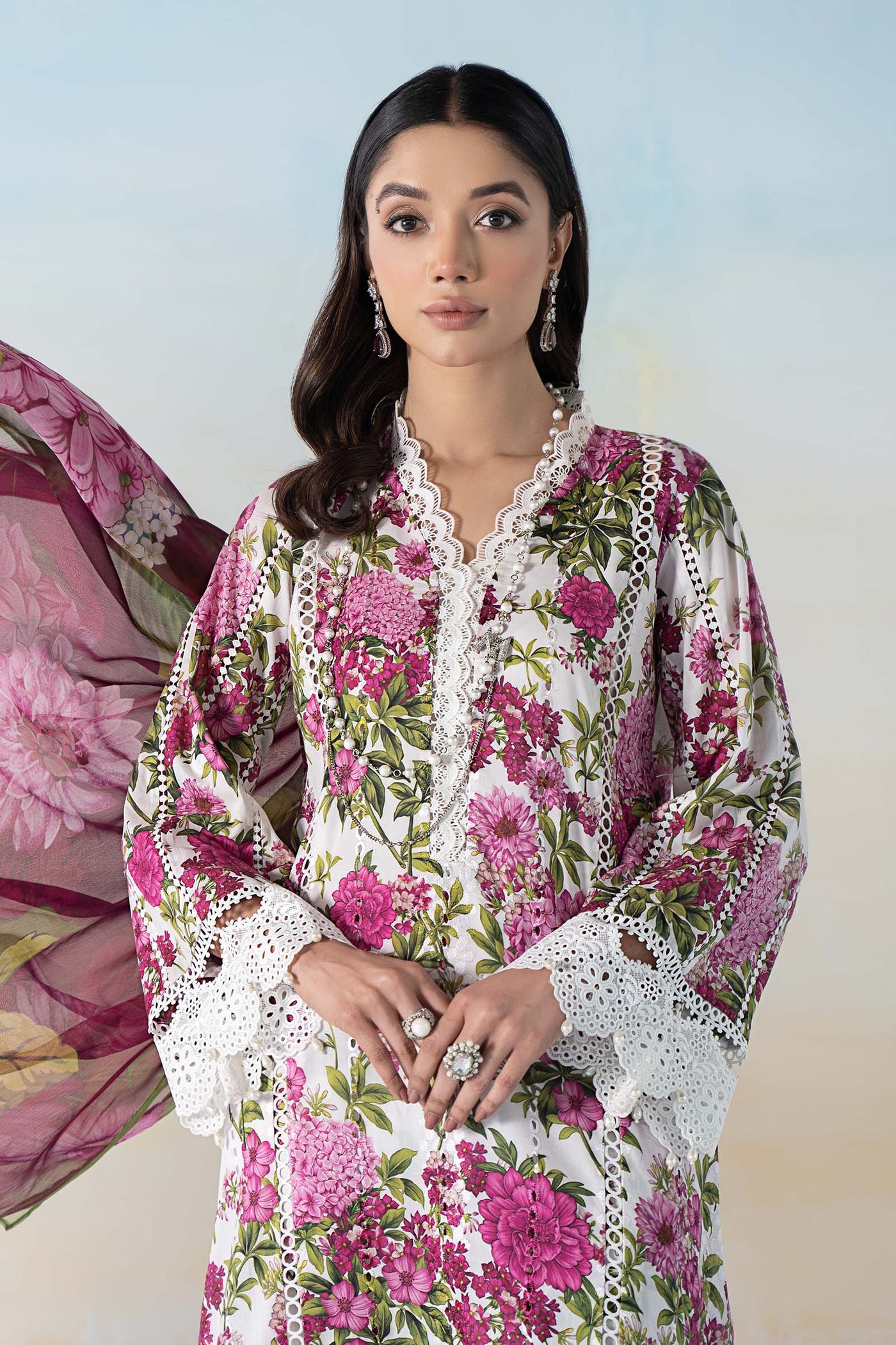 3 PIECE PRINTED DOBBY LAWN SUIT | MPS-2102-A