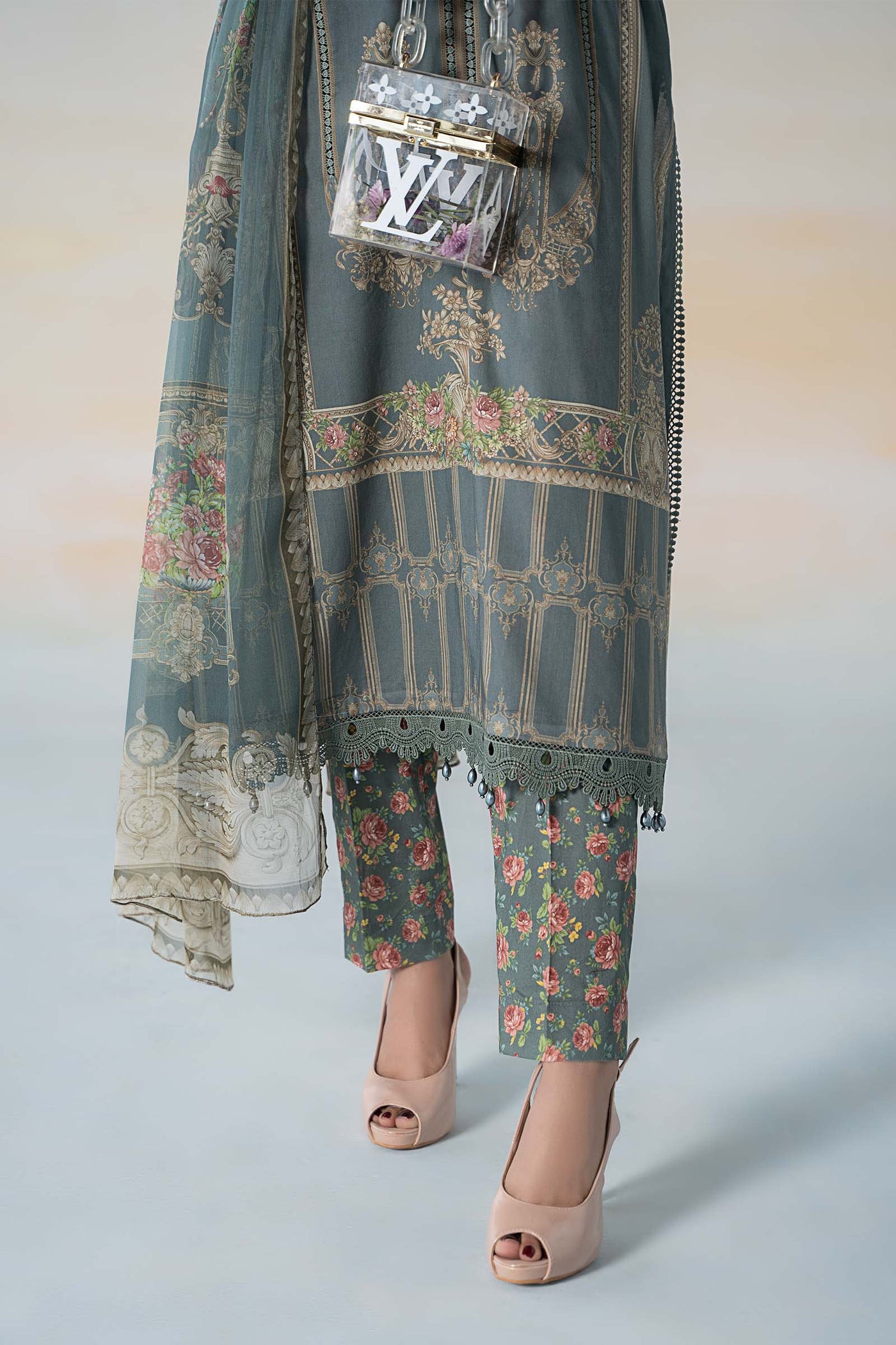 3 PIECE PRINTED LAWN SUIT | MPS-2104-B