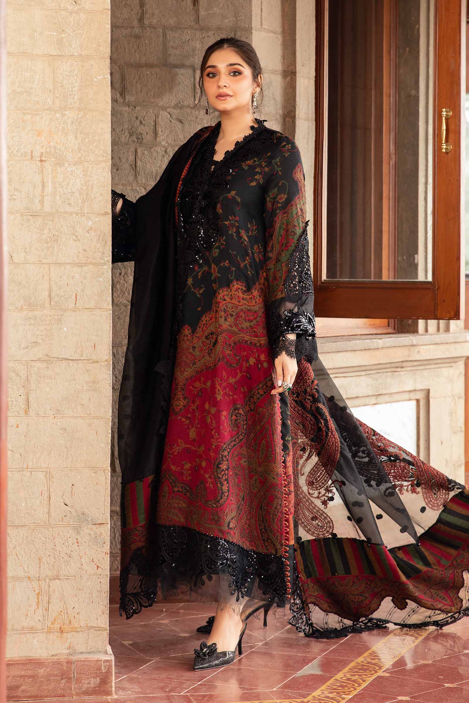 3 Piece Unstitched Embroidered Woven Suit | DL-1204 Maria.B. Designs (AE) 3 Piece Unstitched Embroidered Woven Suit | DL-1204 Maria.B. Designs (AE)