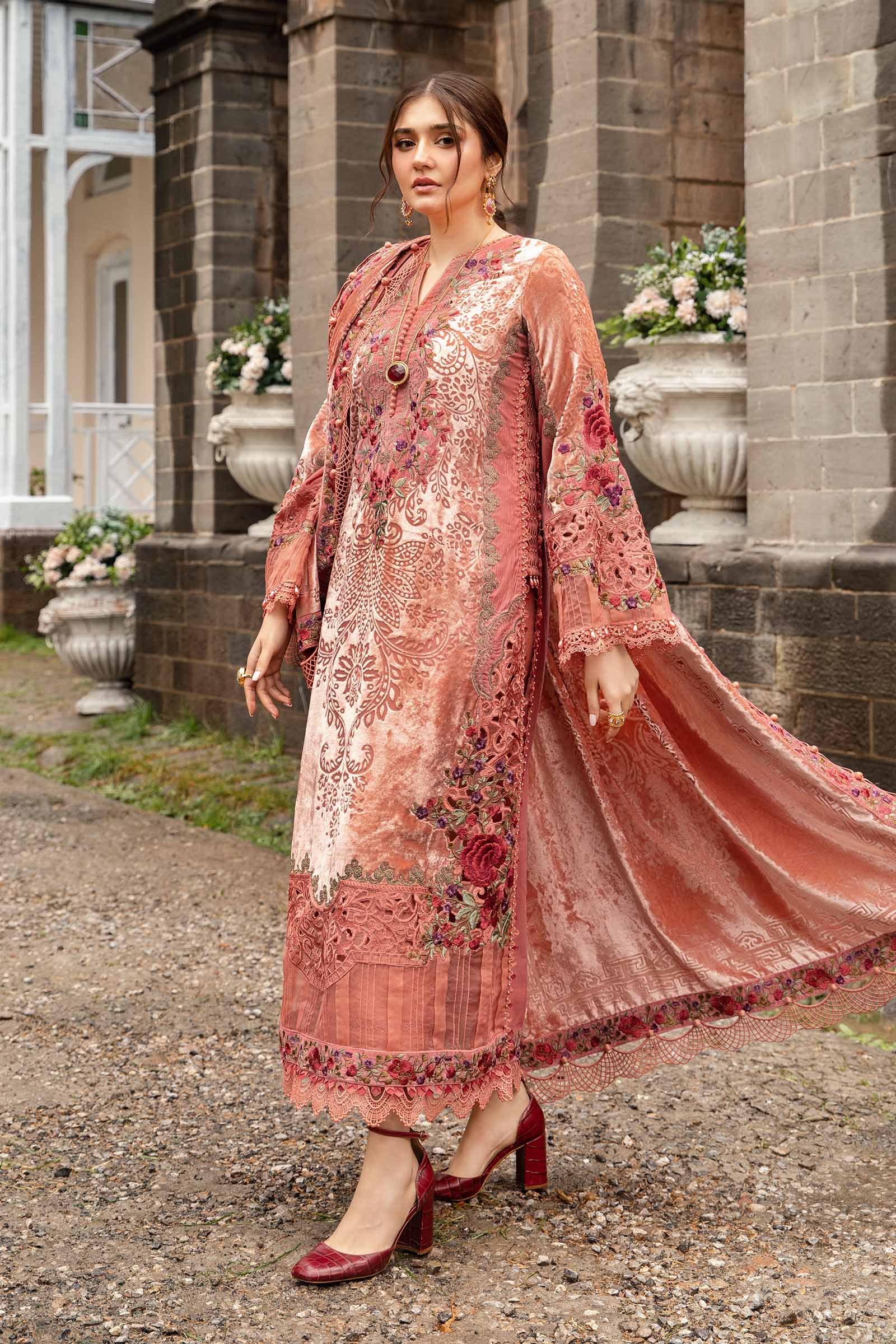 3 Piece Unstitched Embroidered Palachi Suit | DL-1206 3 Piece Unstitched Embroidered Palachi Suit | DL-1206