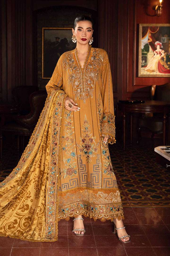 3 Piece Unstitched Embroidered Twill Linen Suit | DL-1207 Winter Luxe DL01207-999-MTD