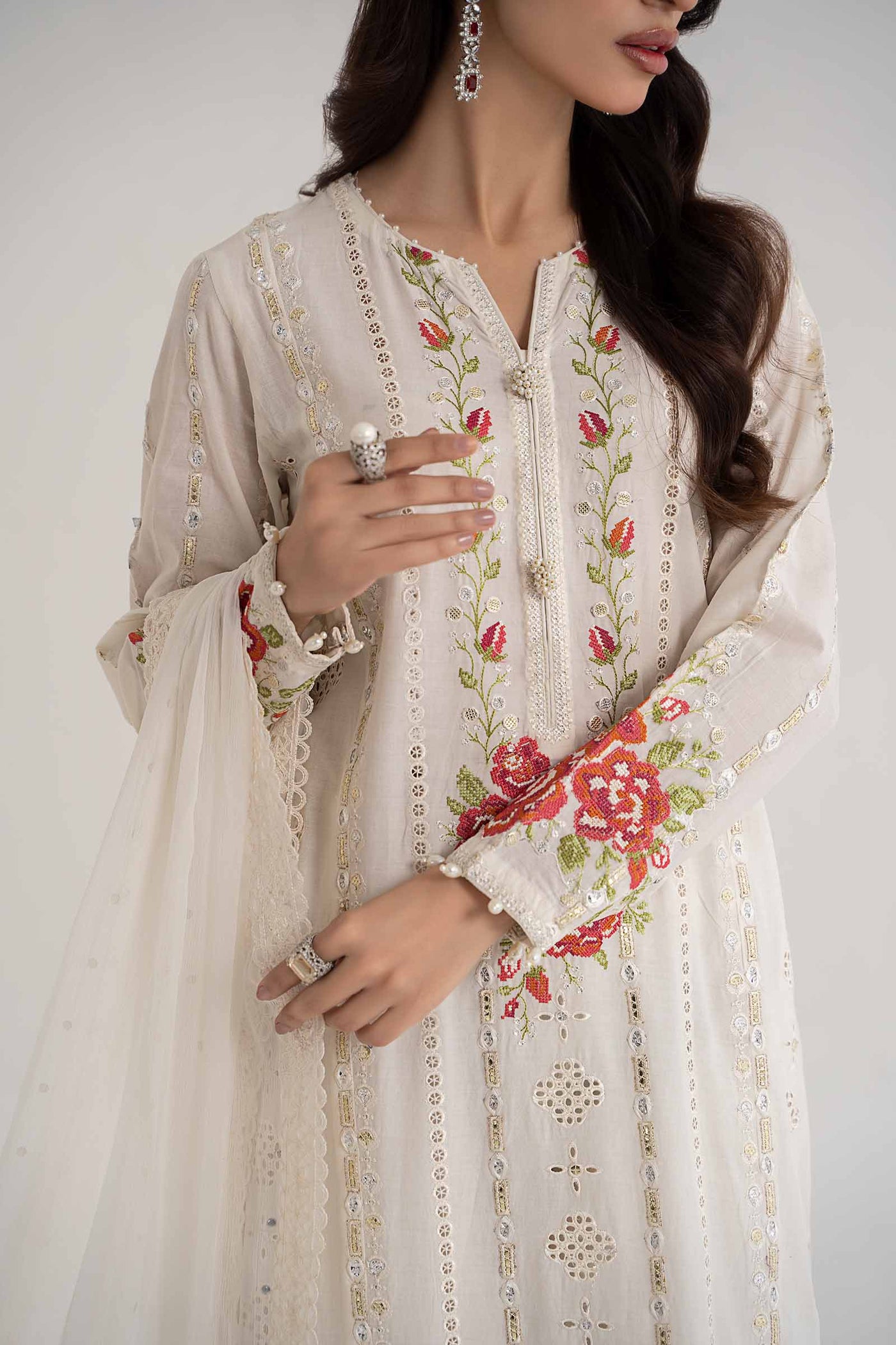 3 PIECE EMBROIDERED LAWN SUIT | DS-2412-A