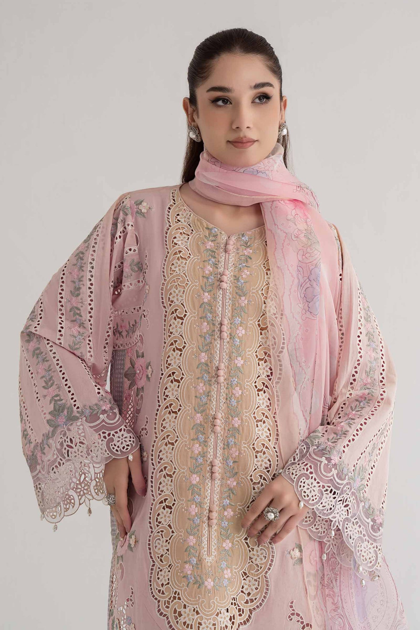 3 PIECE EMBROIDERED LAWN SUIT | DS-2406-A