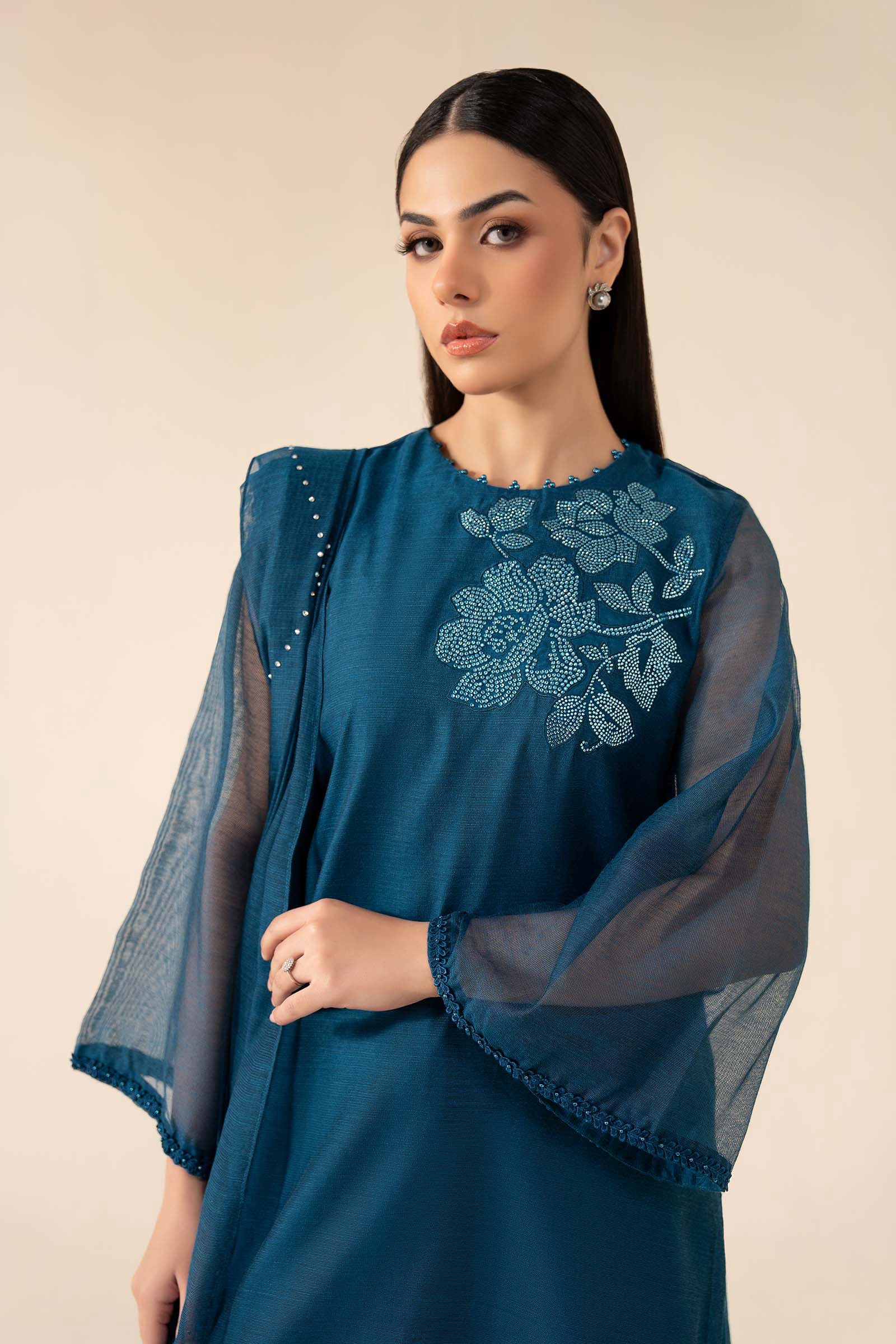 3 Piece Embellished Cotton Net Suit Maria.B. Designs (AE) 3 Piece Embellished Cotton Net Suit Maria.B. Designs (AE)