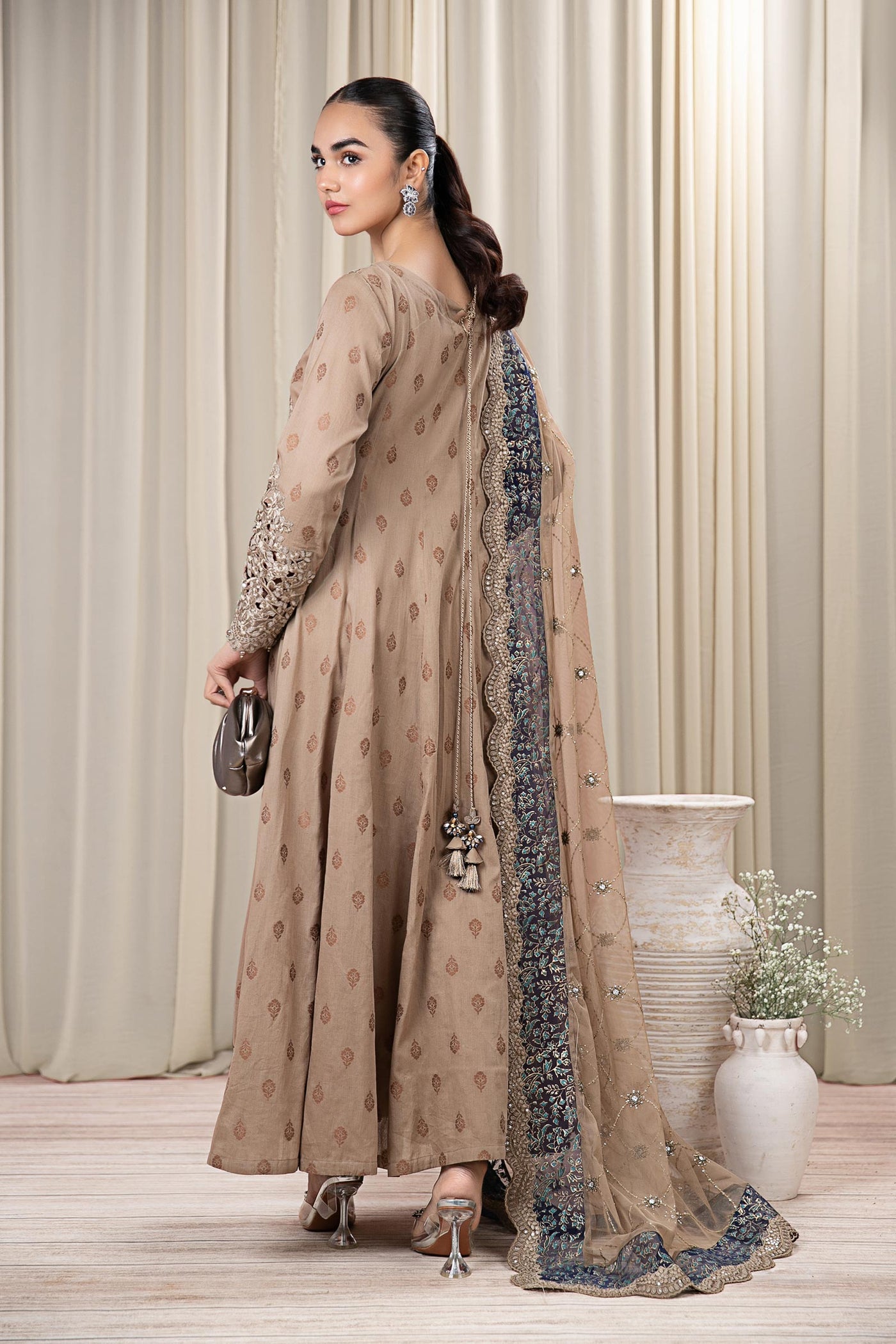 3 PIECE EMBROIDERED JACQUARD BROSHIA SUIT | DW-EF24-35