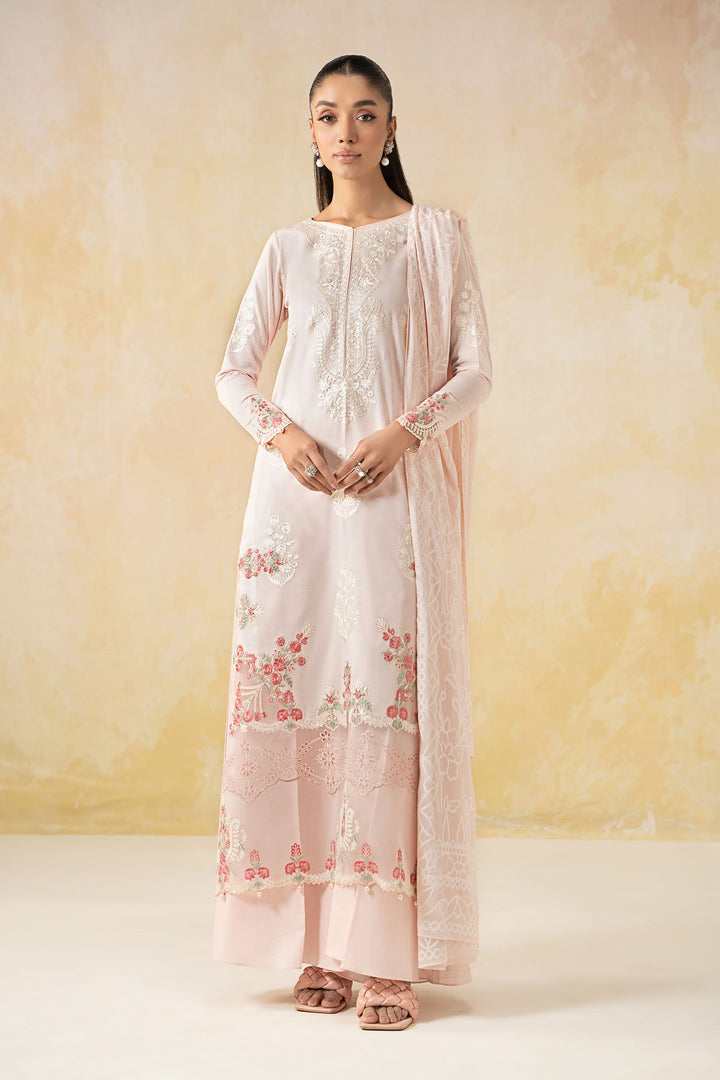 3 Piece Embroidered Self Jacquard Lawn Suit All Products DWF2503-SML-PNK