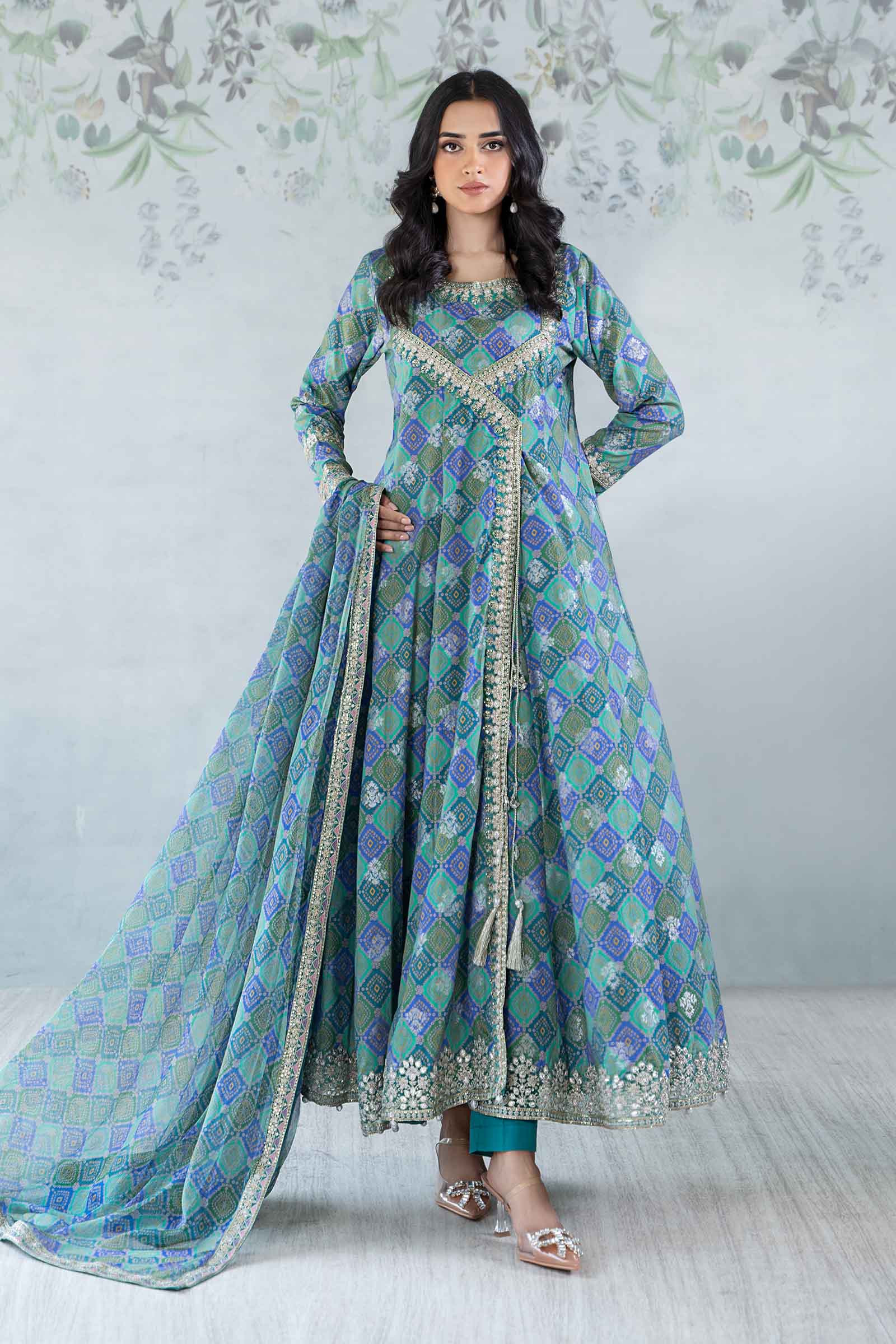 broshia dress design Waresha Shemrey Embroidered Broshia Unstitched 3Pc Suit D-65