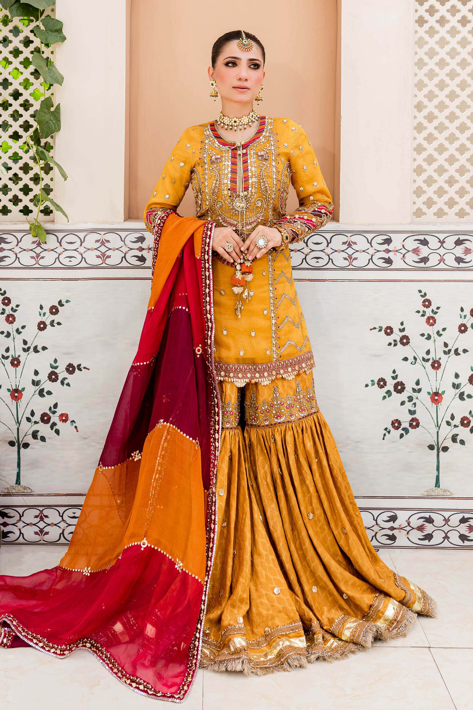 Maria B | Bridal Couture | Mustard Yellow MC-905 M / Mustard Yellow / Pure Organza Maria B | Bridal Couture | Mustard Yellow MC-905 M / Mustard Yellow / Pure Organza