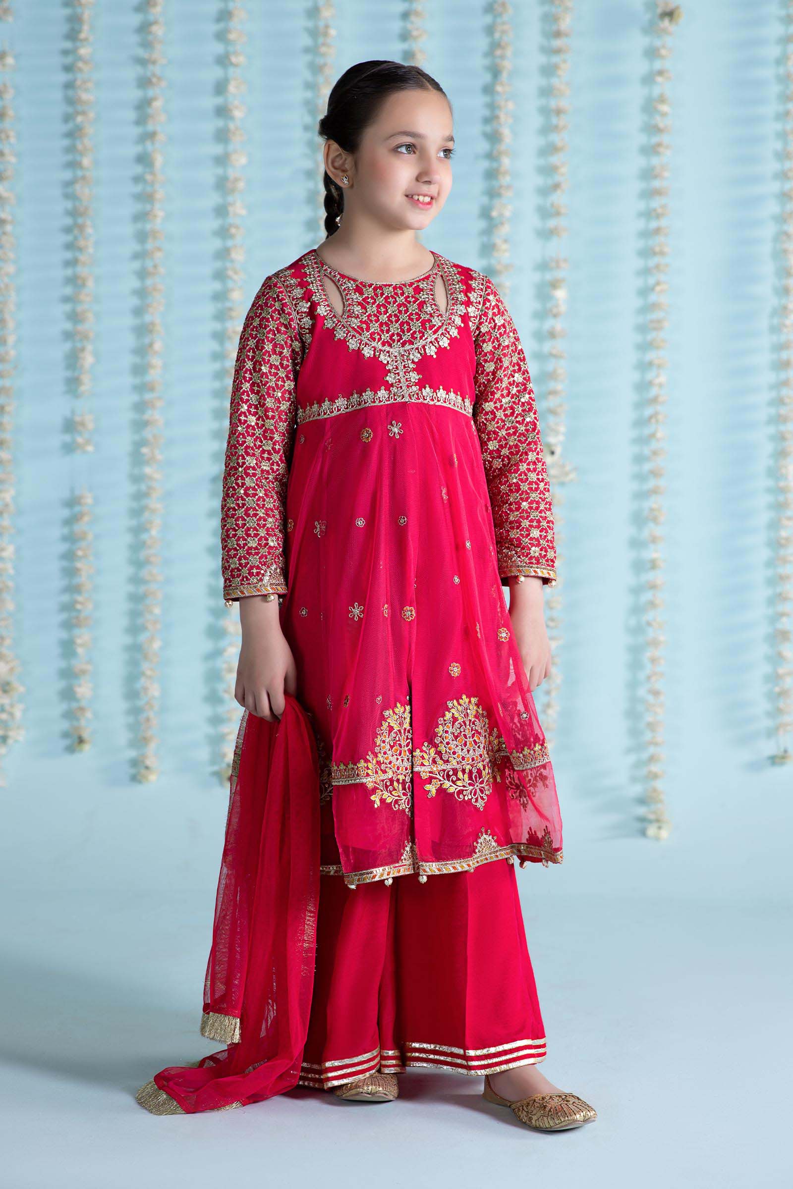 3 Piece Unstitched Embroidered Net Suit | D-2507-B main image 0