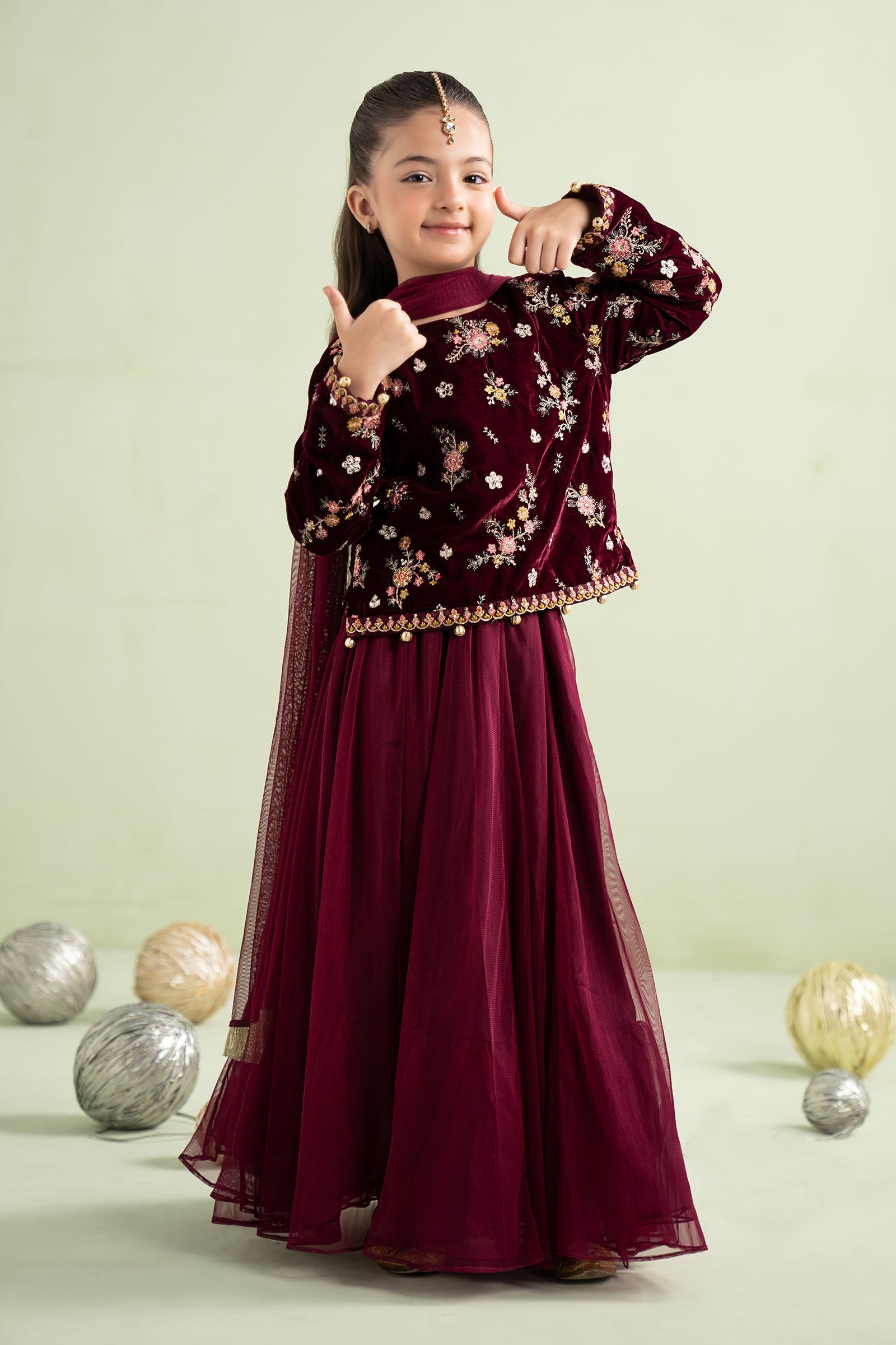 Anaita Purple Velvet Suit with Embroidery Sequence Work main image 0