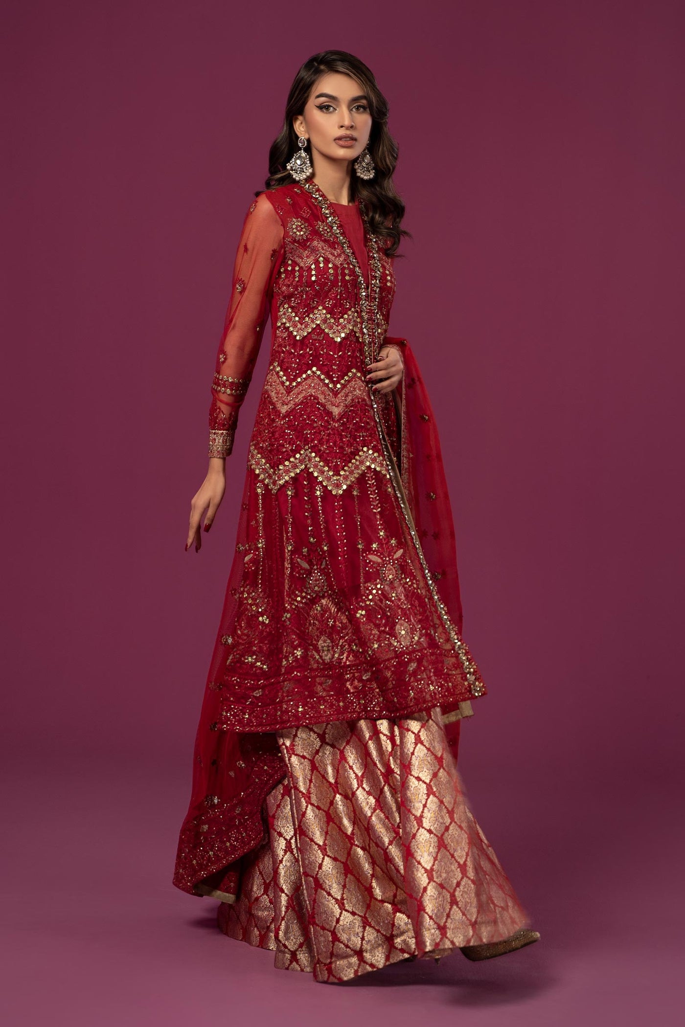 3 PIECE EMBROIDERED NET SUIT | SF-EF24-28