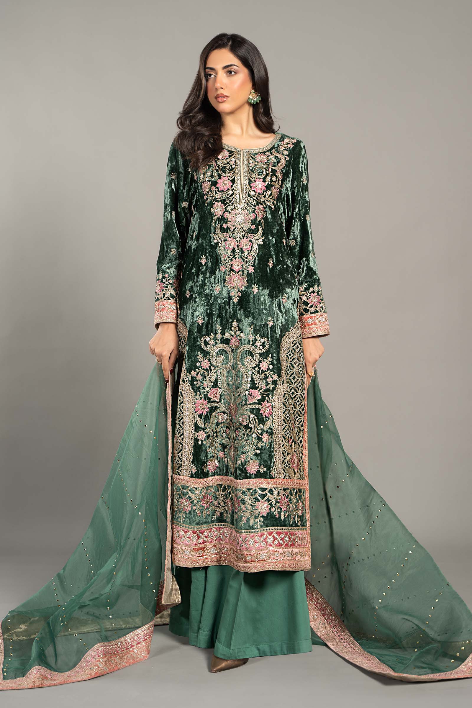 3 Piece Embroidered Velvet Suit 3 Piece Embroidered Velvet Suit