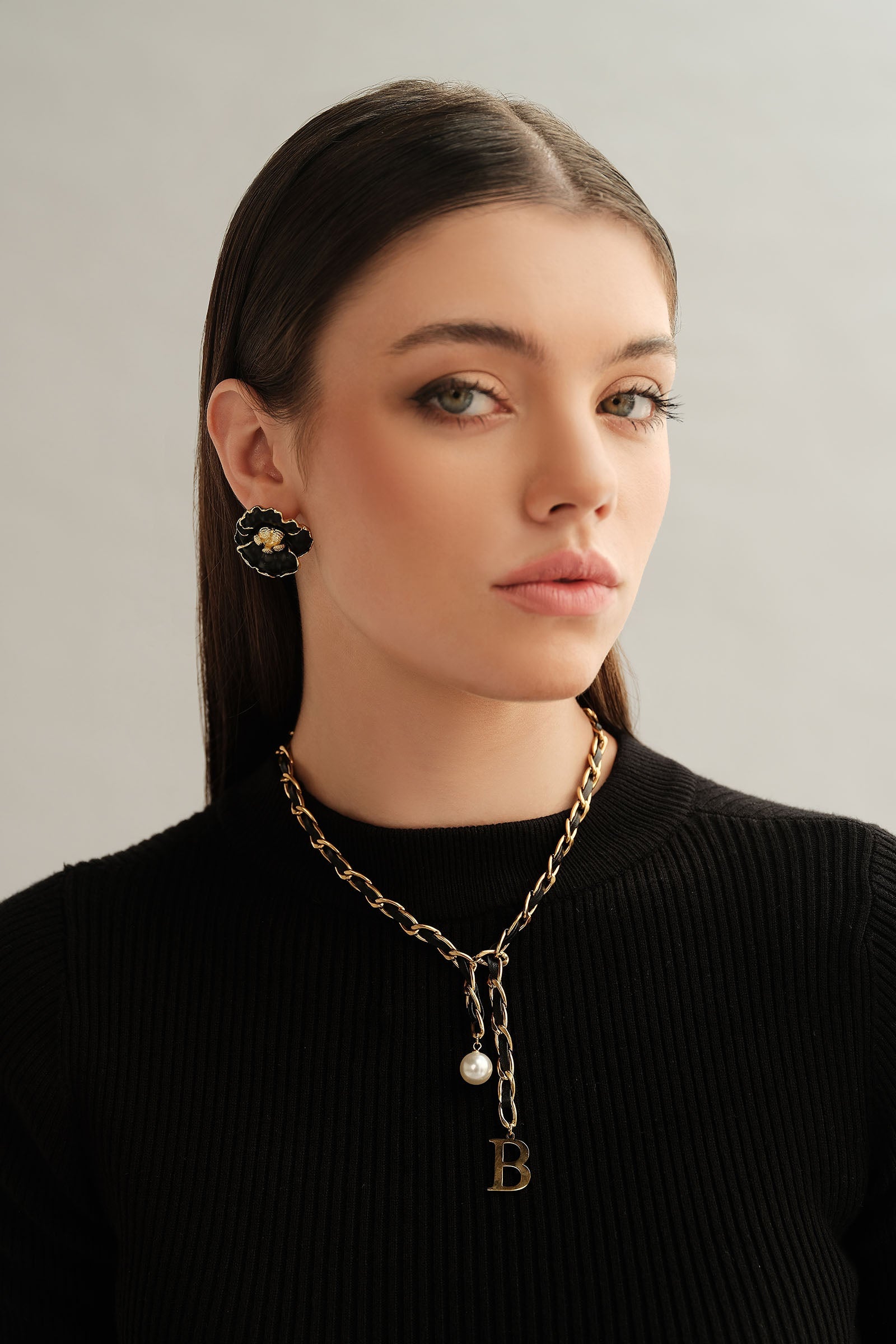 Leather Rope Necklace Maria B Designs AE Leather Rope Necklace Maria B Designs AE