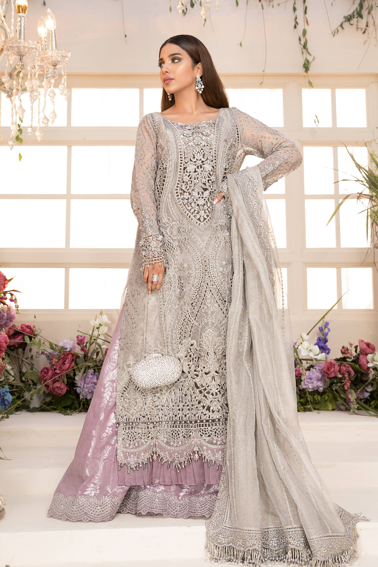 maria b grey dress Maria B Grey Maxi Maria B BD 3002 Maxi Buy Custom Stitched Dress In The USA
