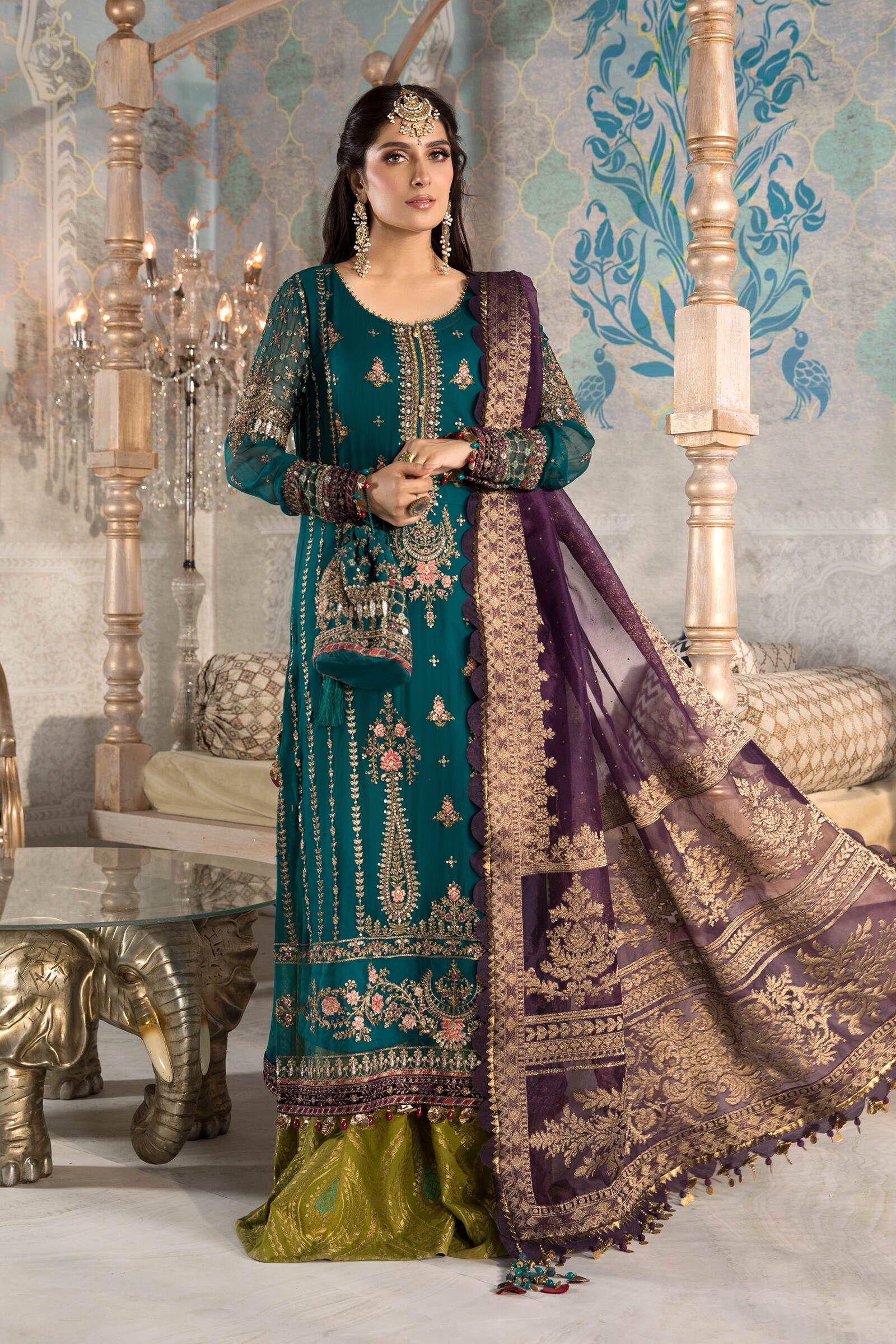 Unstitched MBROIDERED - Teal blue, Olive Green and Purple (BD-2202) is  available in Teal blue, Olive Green and Purple Color