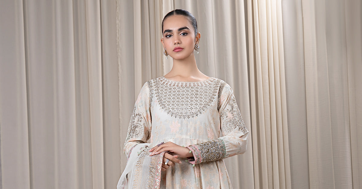 3 PIECE EMBROIDERED JACQUARD BROSHIA SUIT | DW-EF24-56