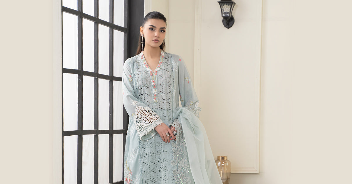 3 PIECE EMBROIDERED LAWN SUIT | DW-EF24-05