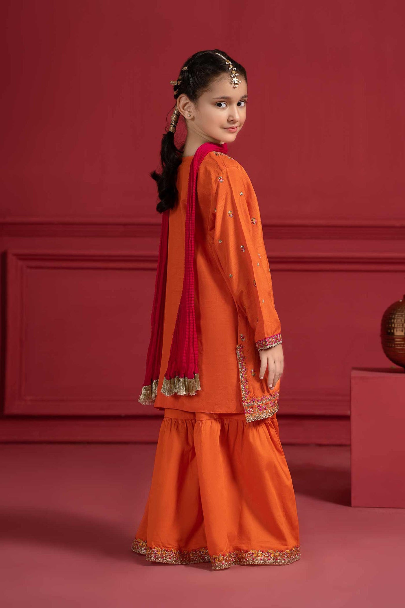 3 PIECE EMBROIDERED SILK SUIT | MKS-W23-26