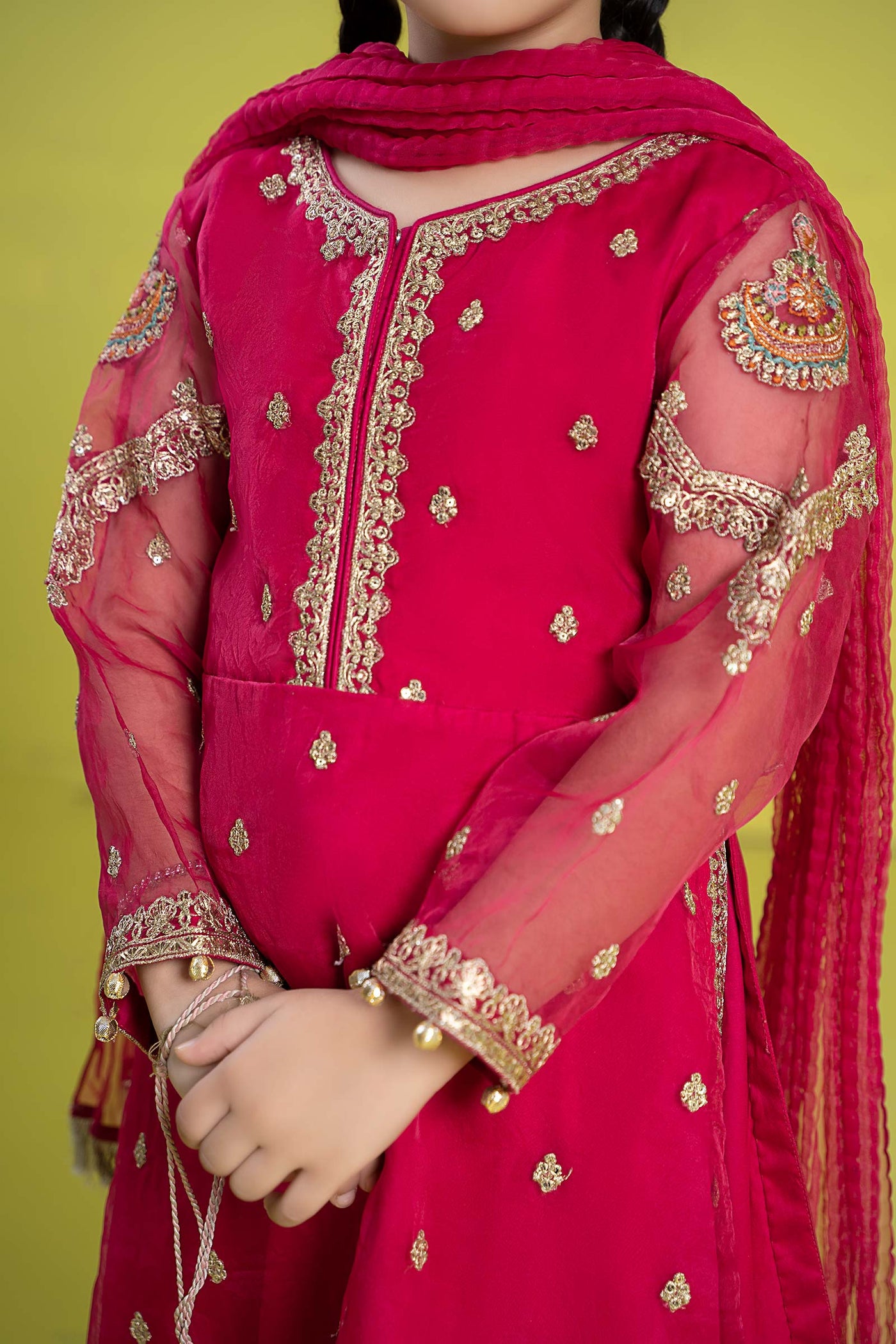 3 PIECE EMBROIDERED ORGANZA SUIT | MKS-EF24-23