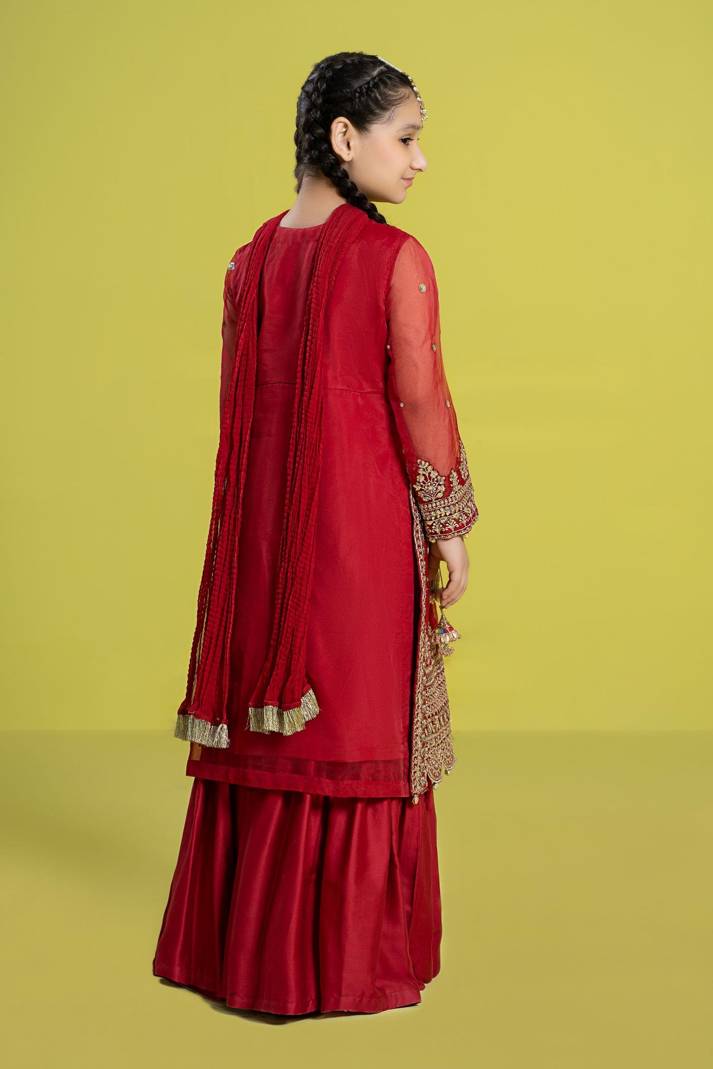 3 PIECE EMBROIDERED ORGANZA SUIT | MKS-EF24-37
