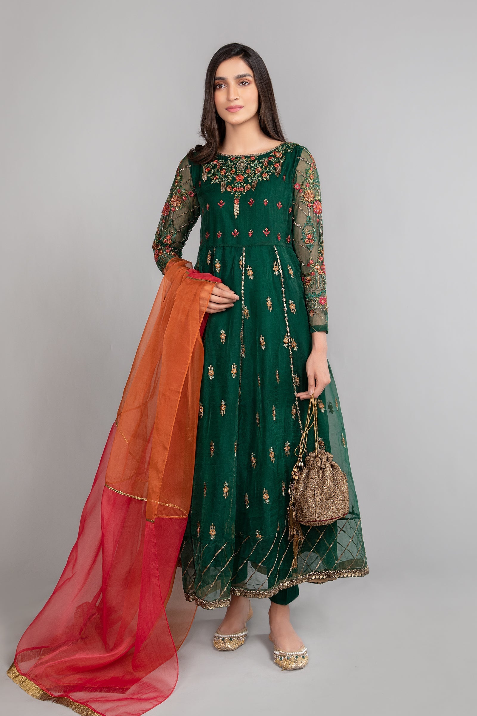 bettie page green dress Buy Bottle Green Designer Bridesmaids Lehenga main image 1