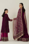 3 Piece Embroidered Velvet Suit