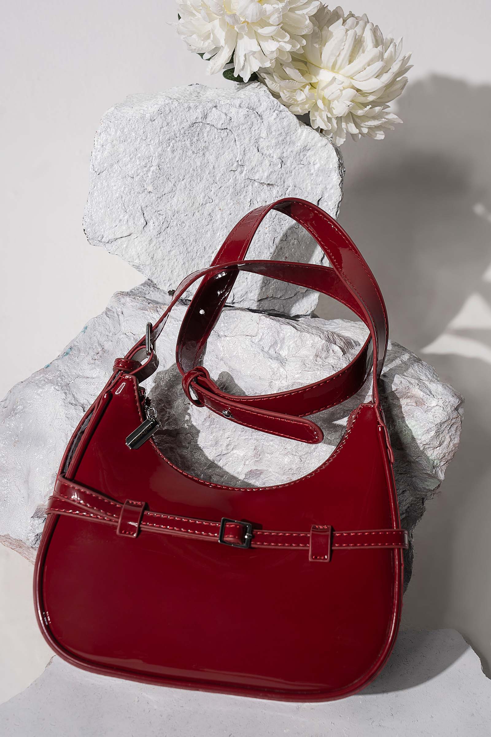 Belted Crescent Bag