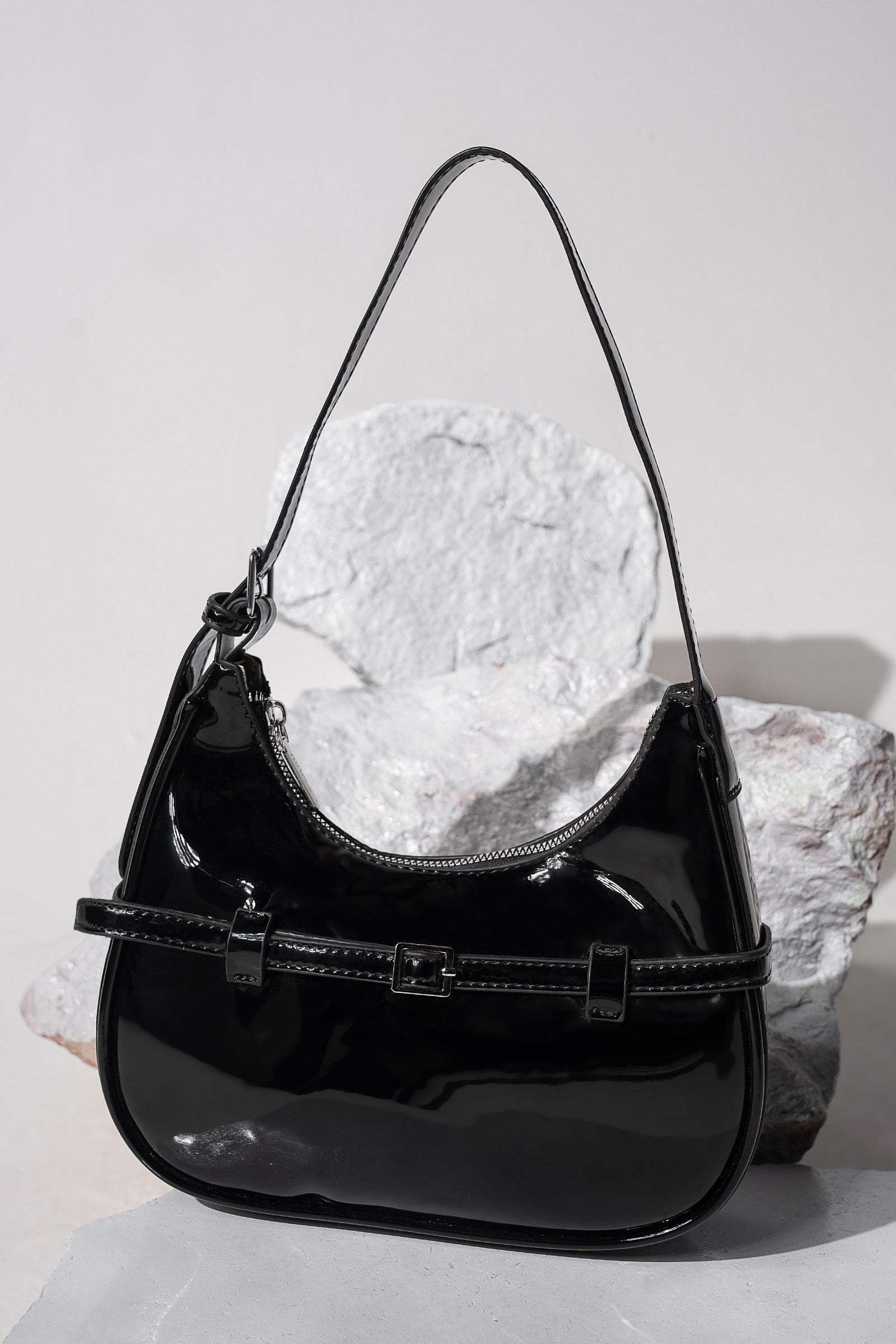 Belted Crescent Bag