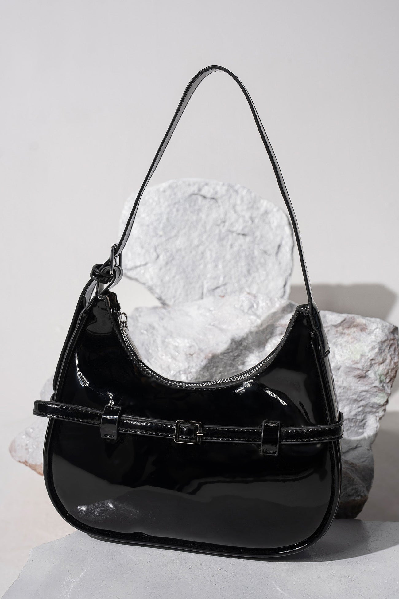 Belted Crescent Bag