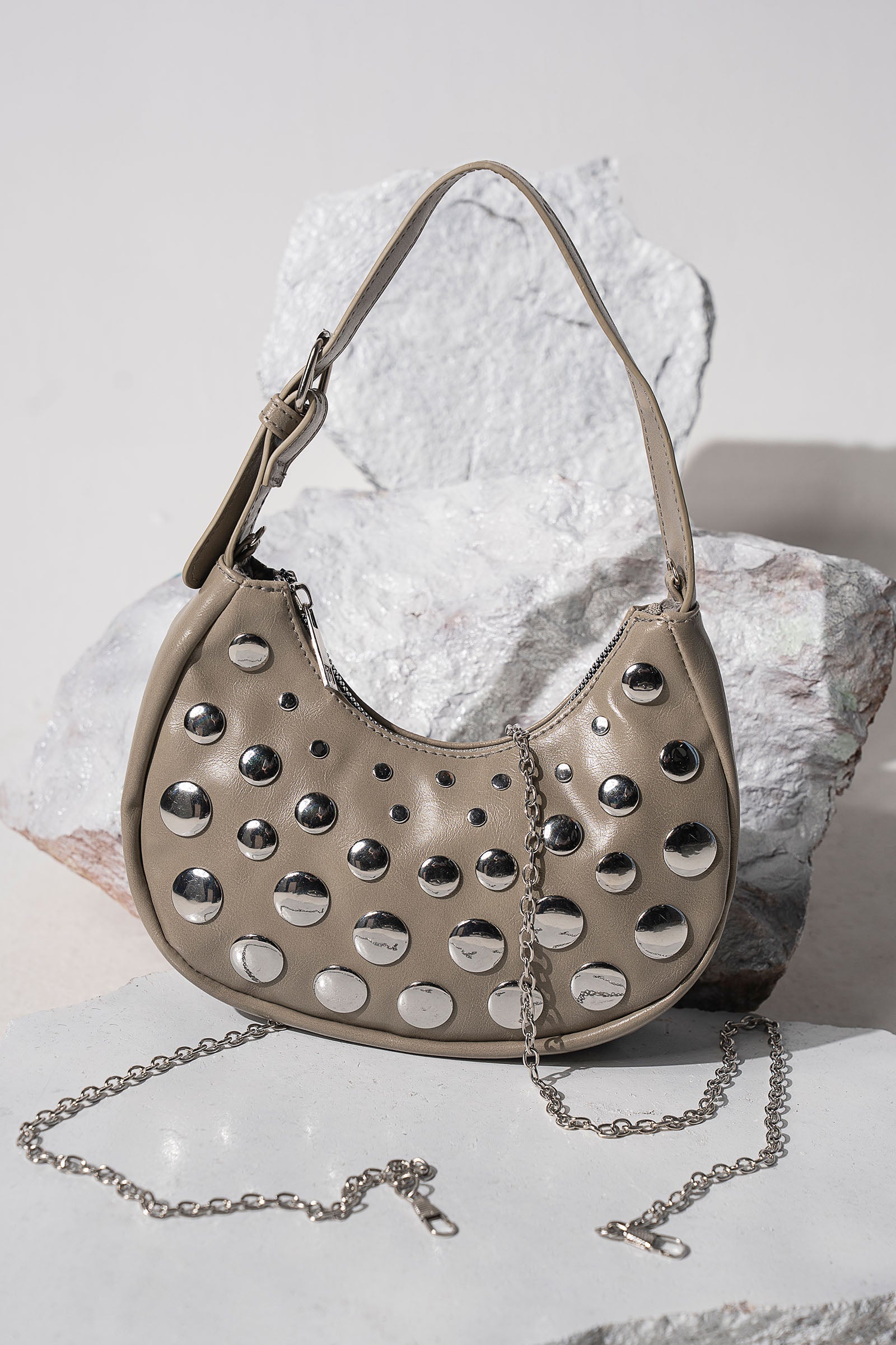 Studded Hobo Bag
