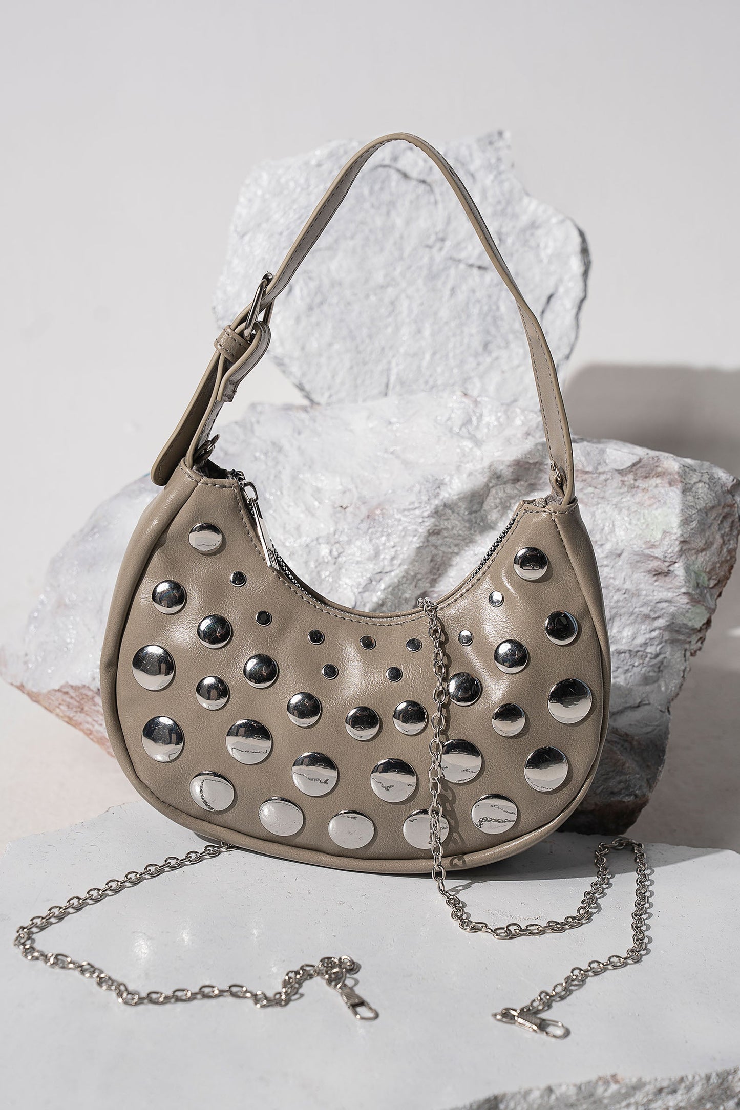 Studded Hobo Bag
