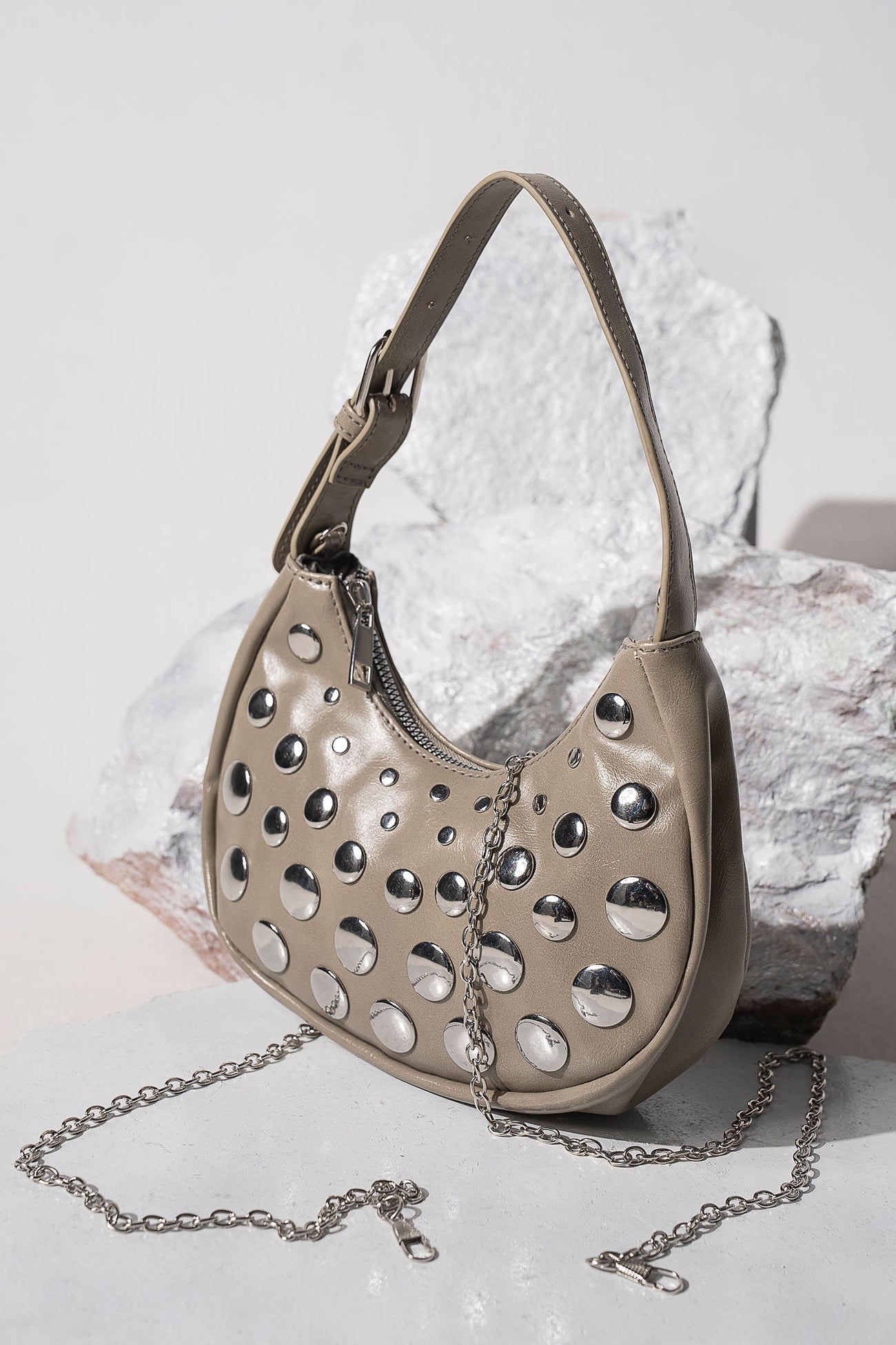 Studded Hobo Bag