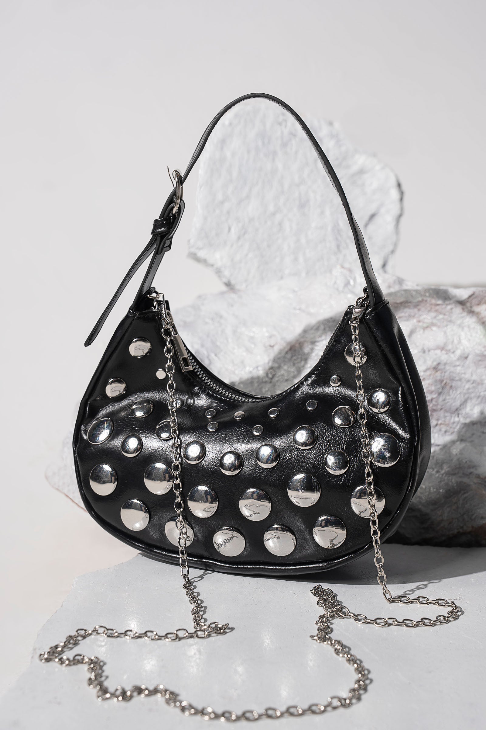 Studded Hobo Bag