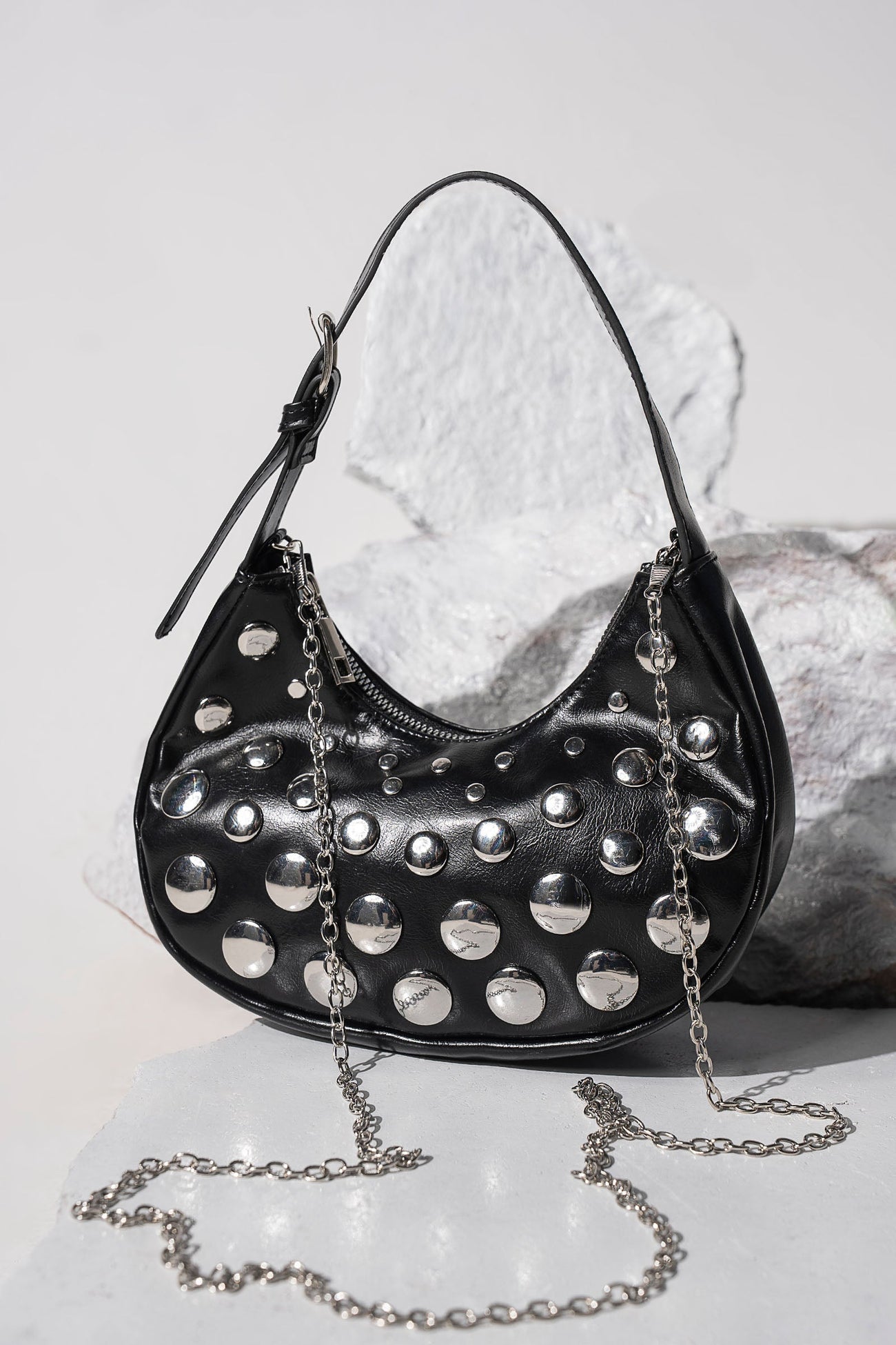 Studded Hobo Bag