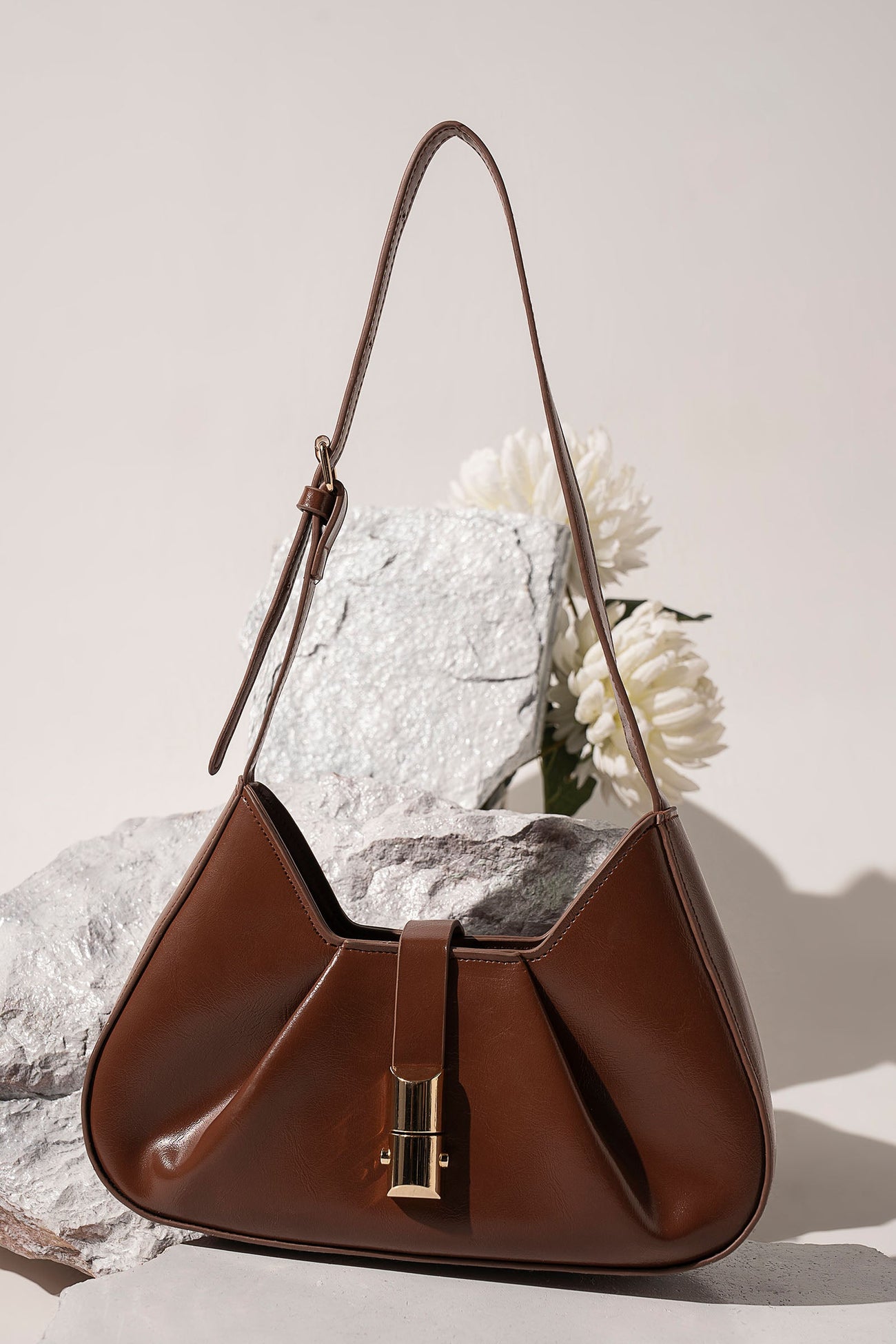 Fold-Pleat Shoulder Bag