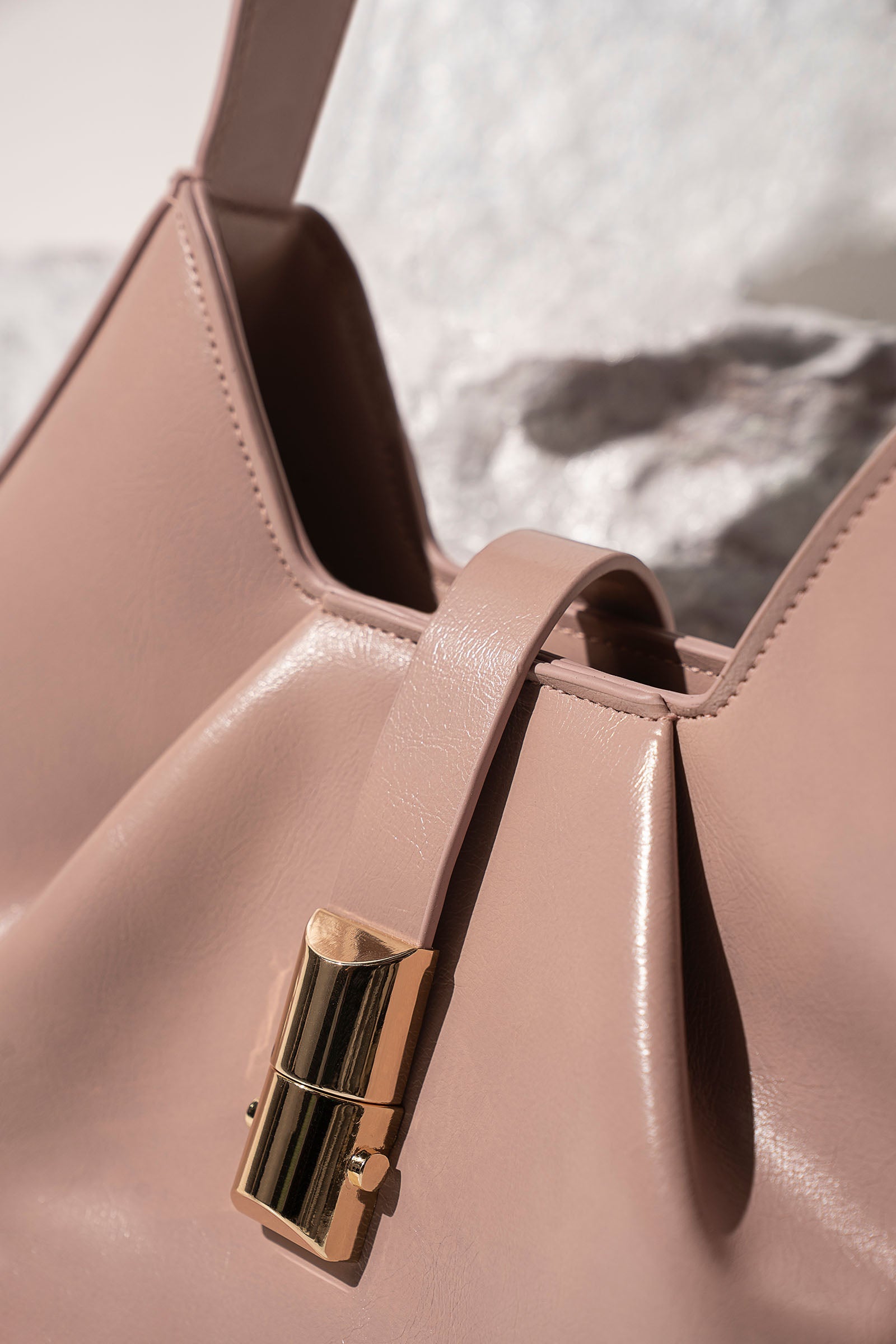 Fold-Pleat Shoulder Bag