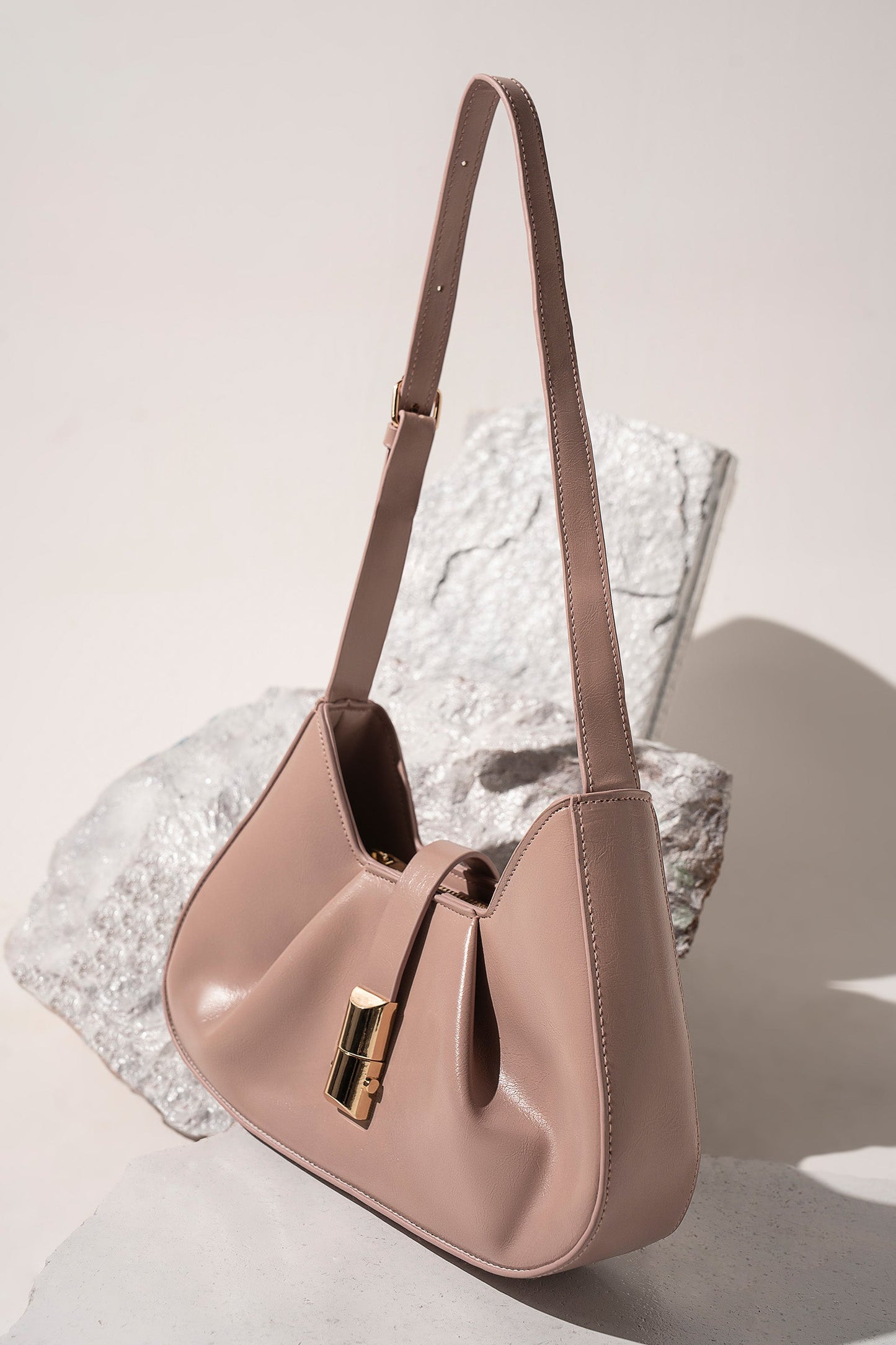 Fold-Pleat Shoulder Bag