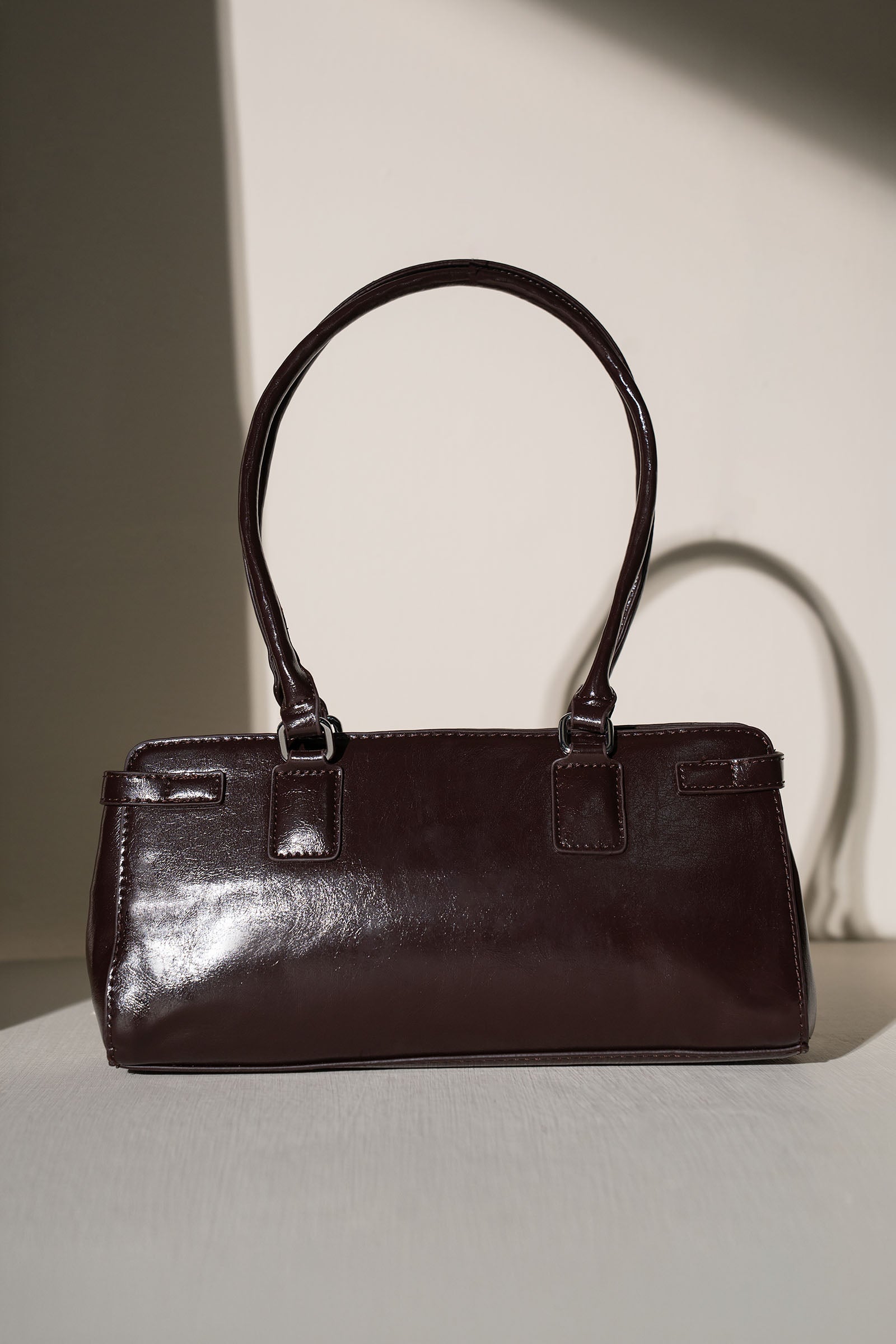 Belted Barrel Handbag
