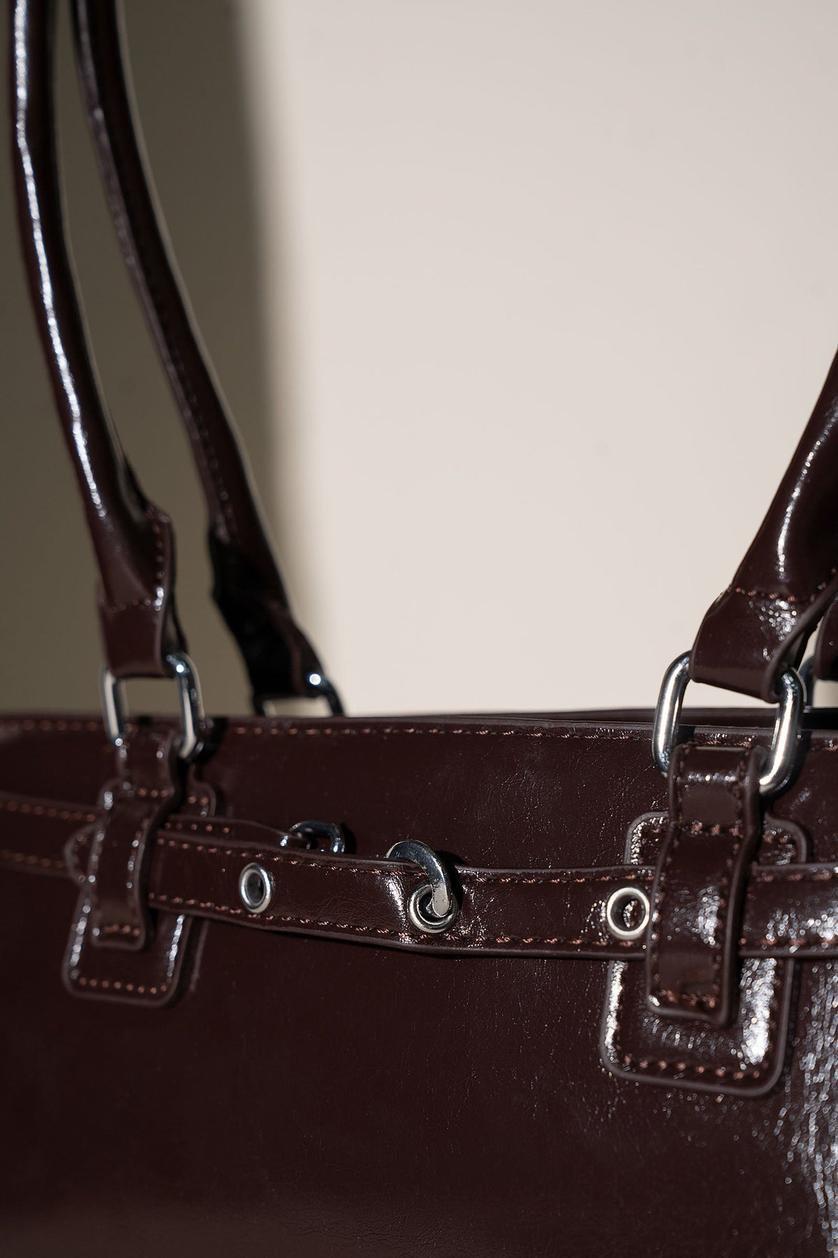 Belted Barrel Handbag