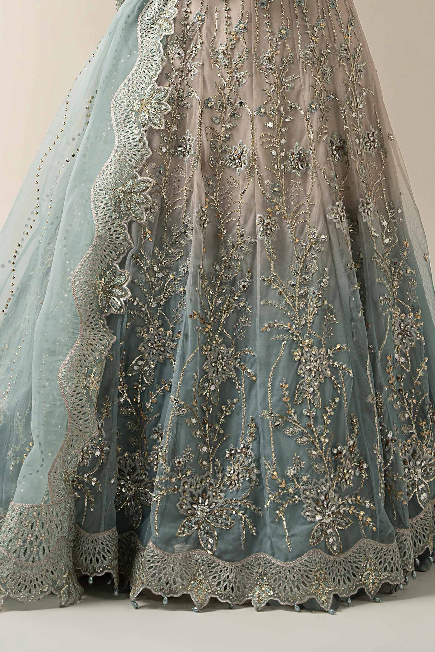 3 Piece Embroidered Net Suit | BDS-3002