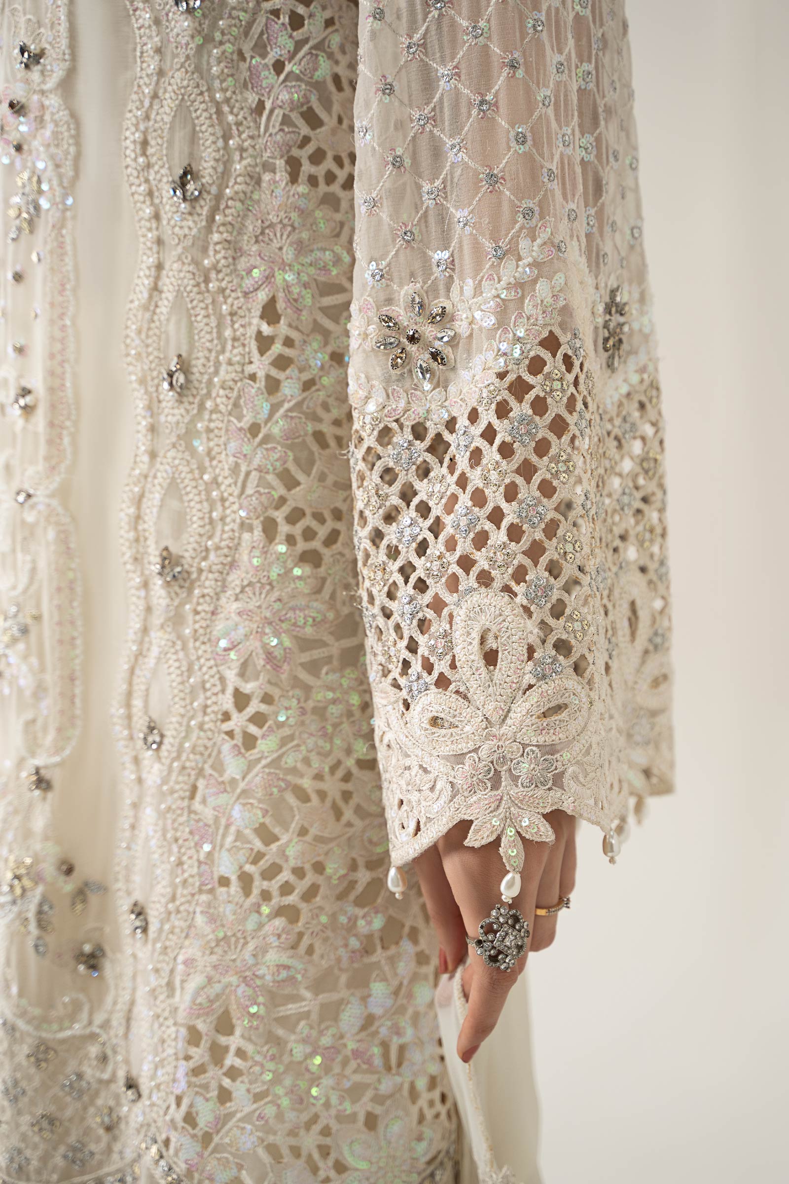 3 Piece Embroidered Chiffon Suit | BDS-3007