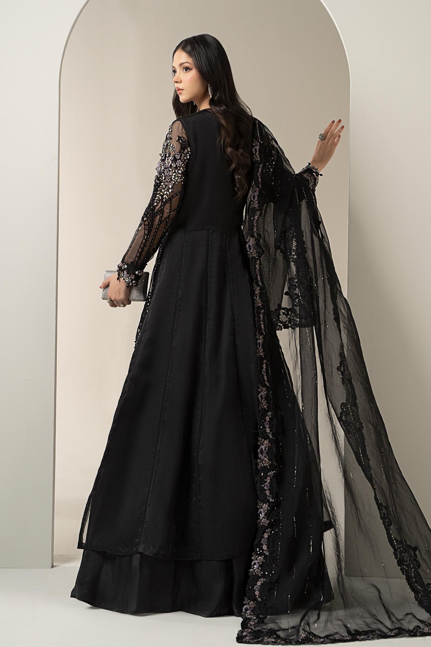 3 Piece Embroidered Organza Suit | BDS-3004