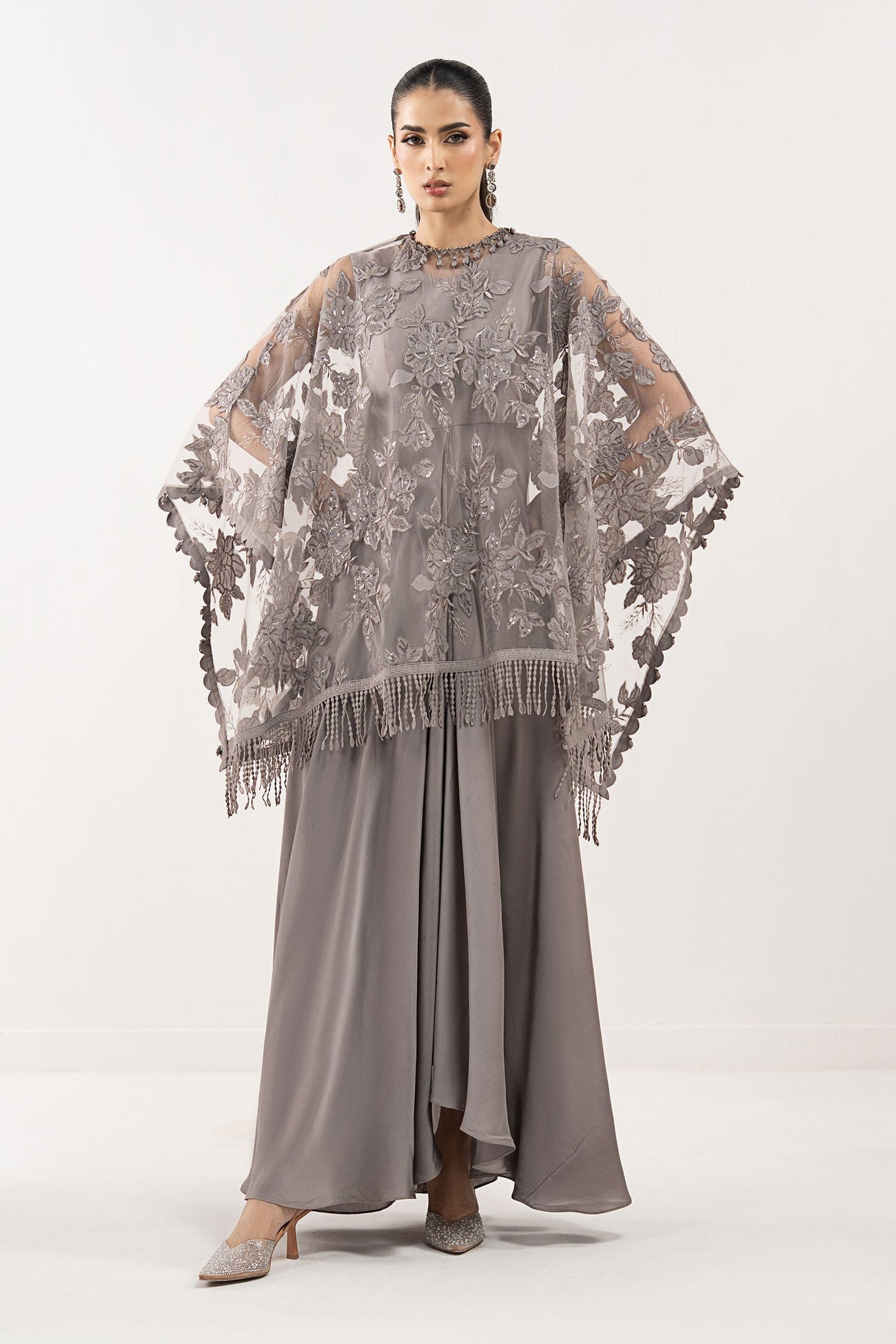 Embroidered Net Fabric (1Pc)