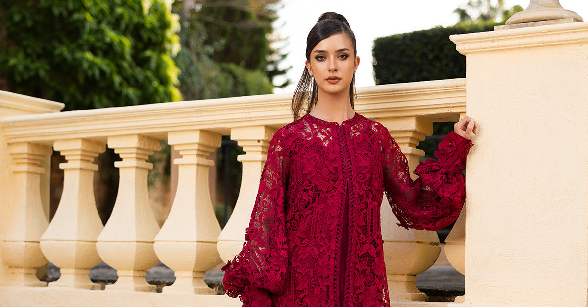 Embroidered Lace Fabric (1Pc)