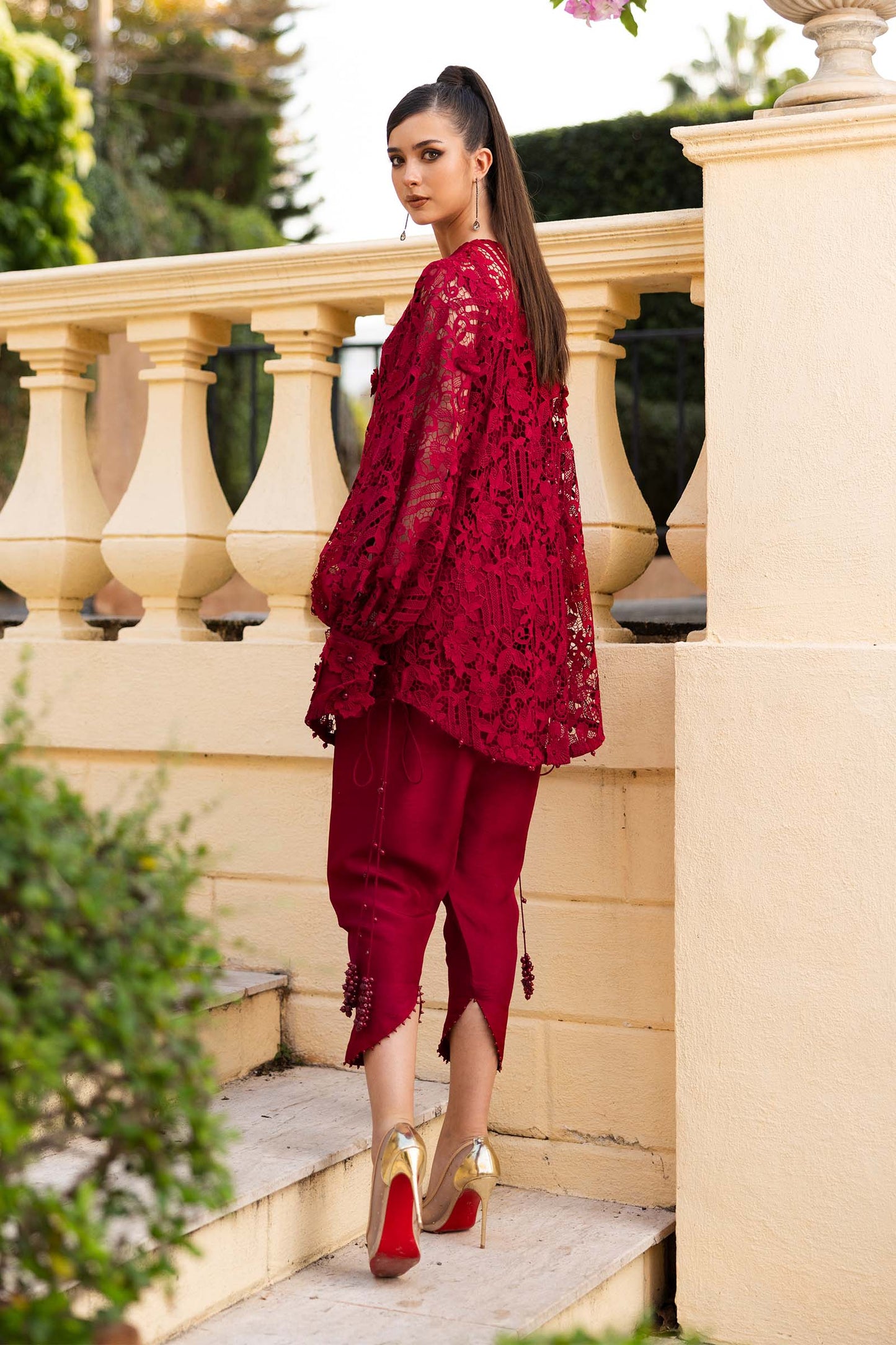 Embroidered Lace Fabric (1Pc)